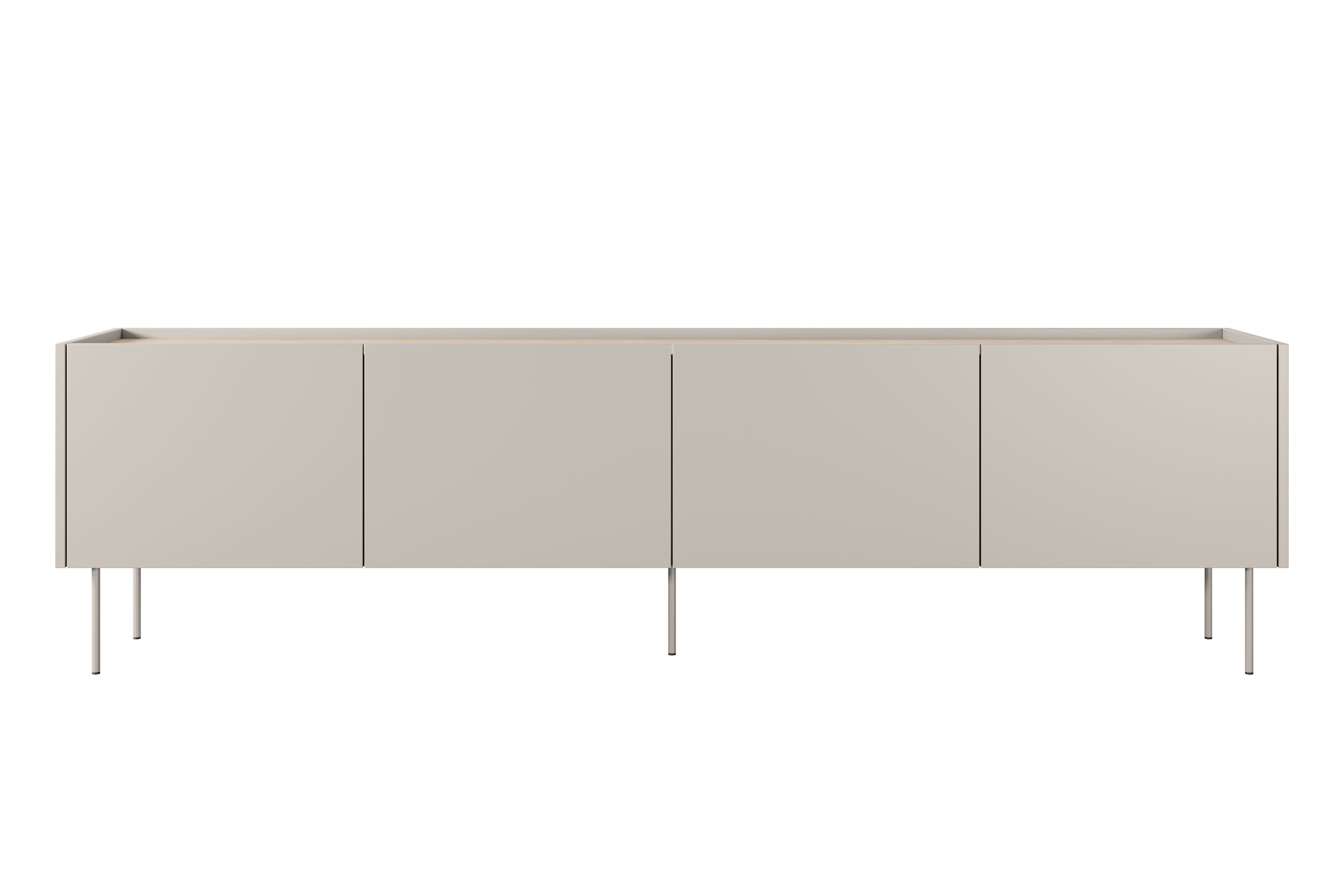 TV stolek Desin 220 cm - kašmír / dub nagano / kovové nohy skříňka RTV Desin 220 cm z metalowymi nogami - kašmír / dub nagano