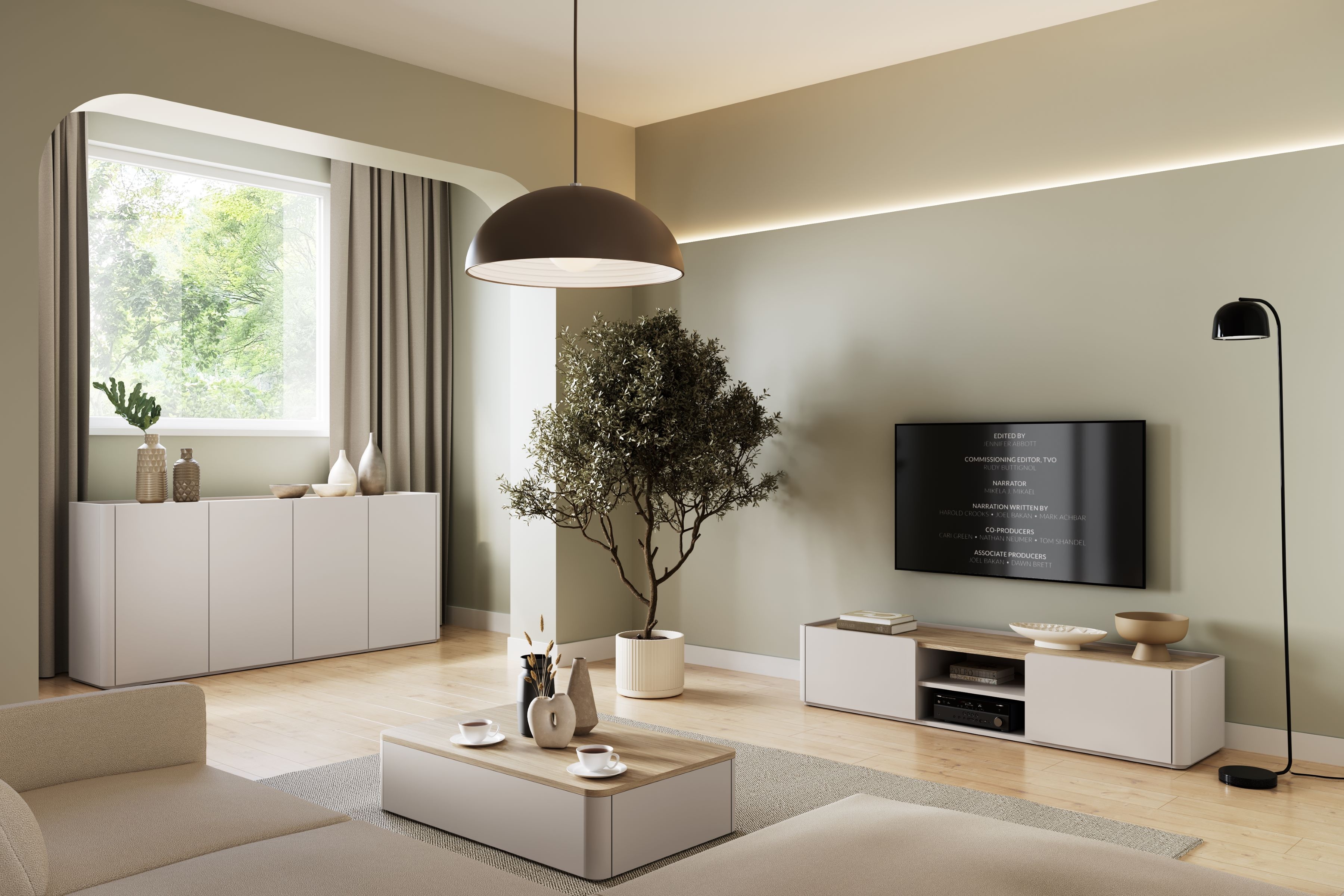 TV stolík Elivo 170 cm - kašmírová / dub olejovaný  TV skrinka Elivo 170 cm - kašmír / Dub olejowany