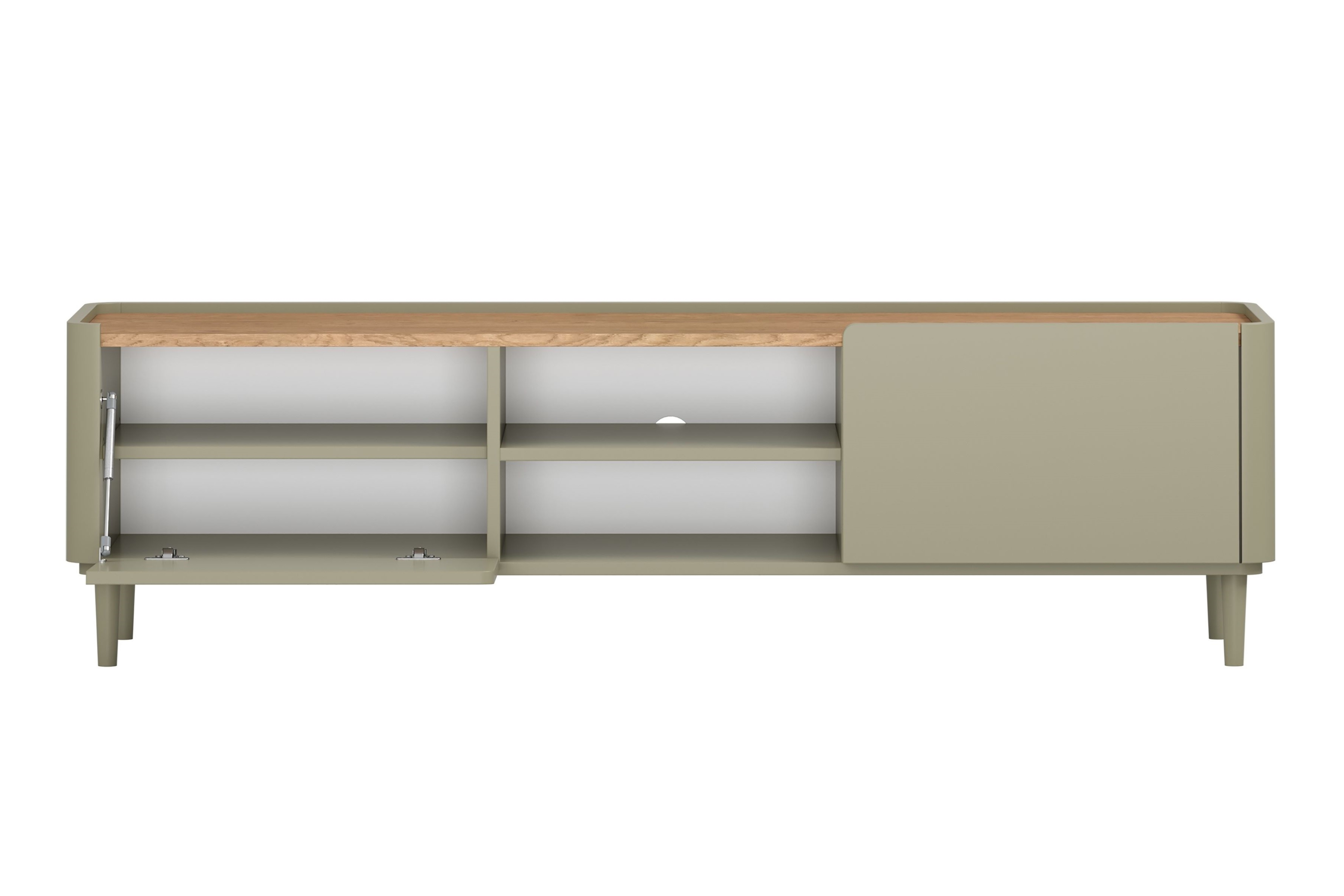 TV stolík Elivo 170 cm na nožičkách - eukalyptus / dub baltic dune TV skrinka Elivo 170 cm na nôžkach - eukaliptus / Dub baltic dune