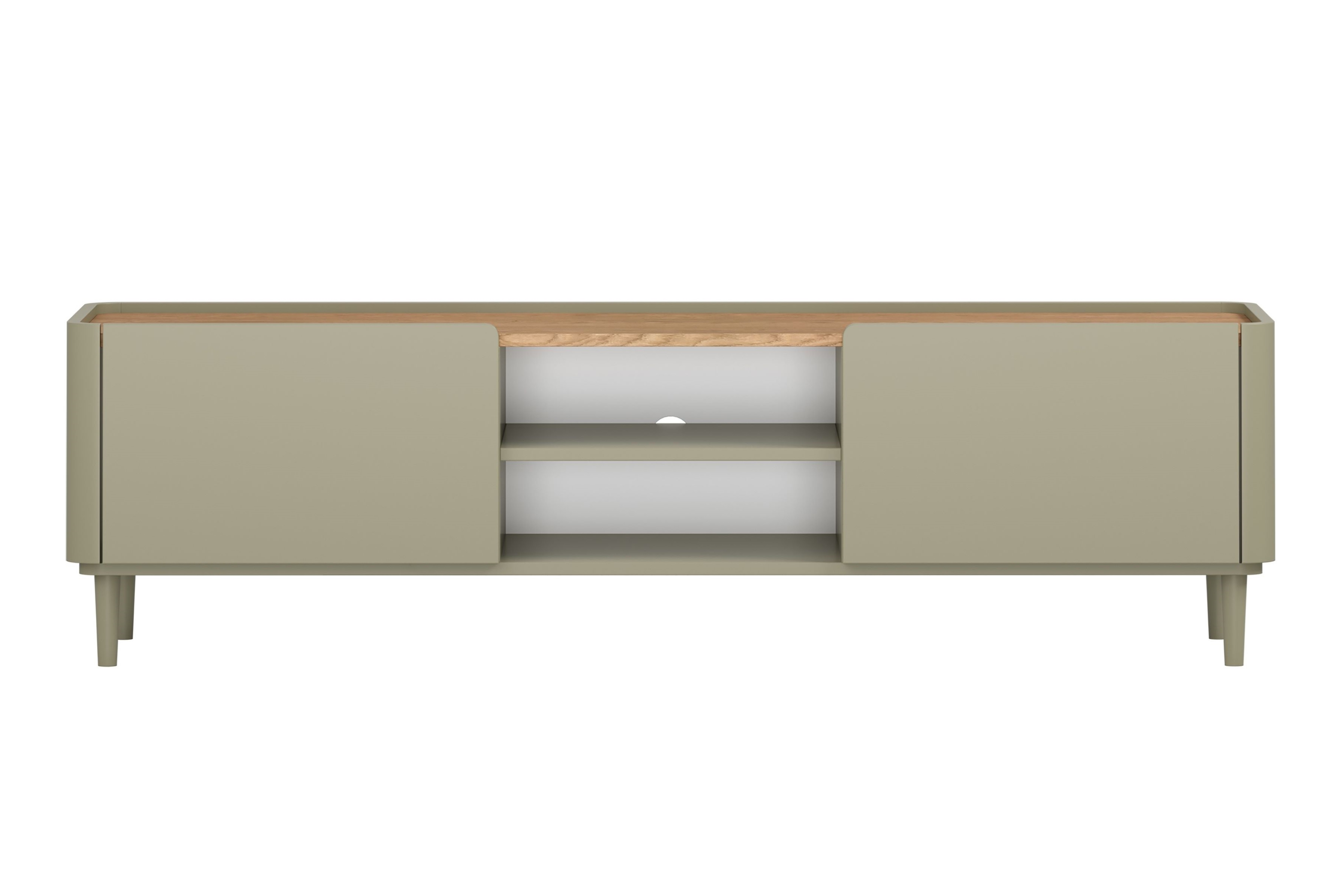 TV stolík Elivo 170 cm na nožičkách - eukalyptus / dub baltic dune TV skrinka Elivo 170 cm na nôžkach - eukaliptus / Dub baltic dune