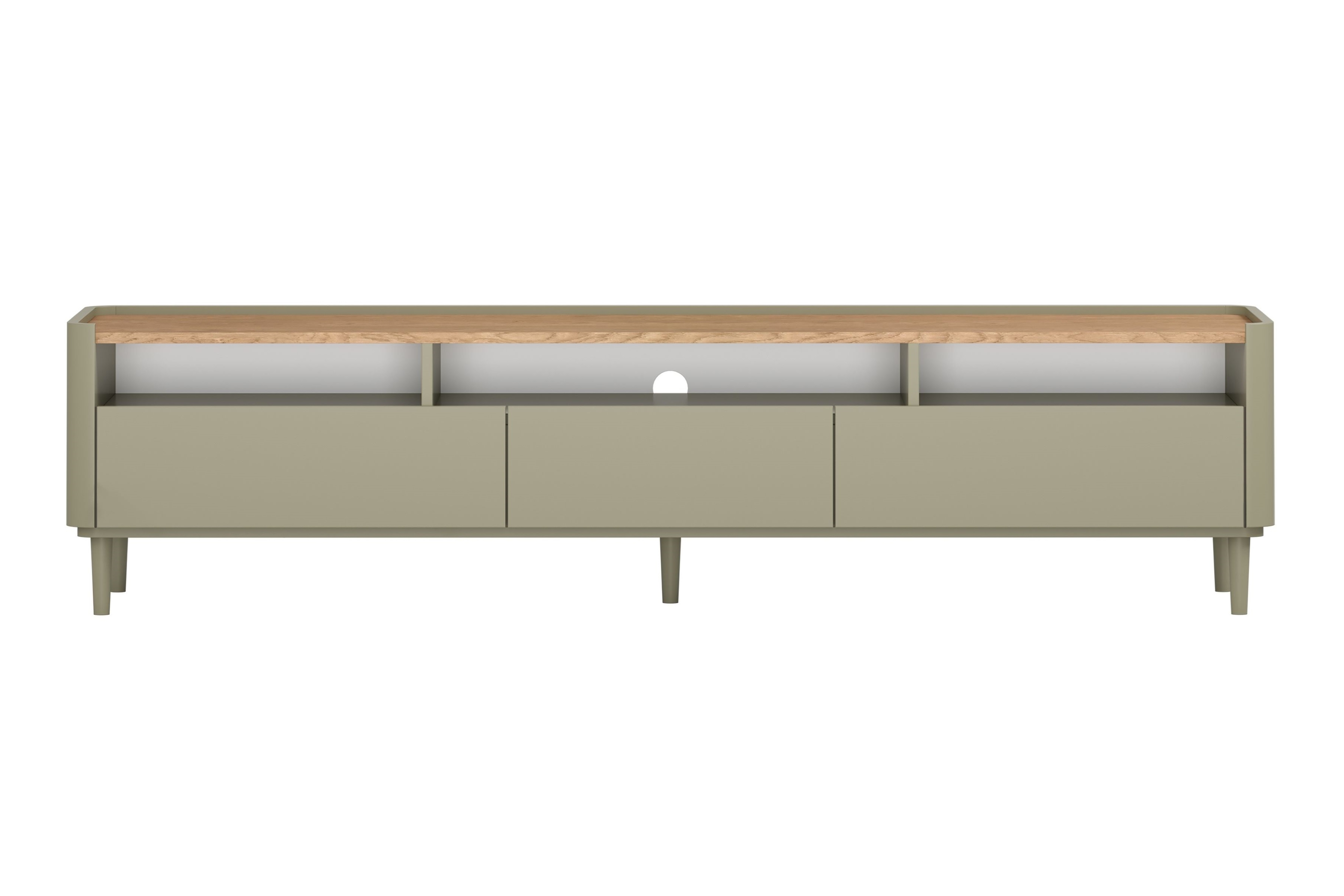 TV stolík Elivo 200 cm na nožičkách - eukalyptus / dub baltic dune TV skrinka Elivo 200 cm na nôžkach - eukaliptus / Dub baltic dune