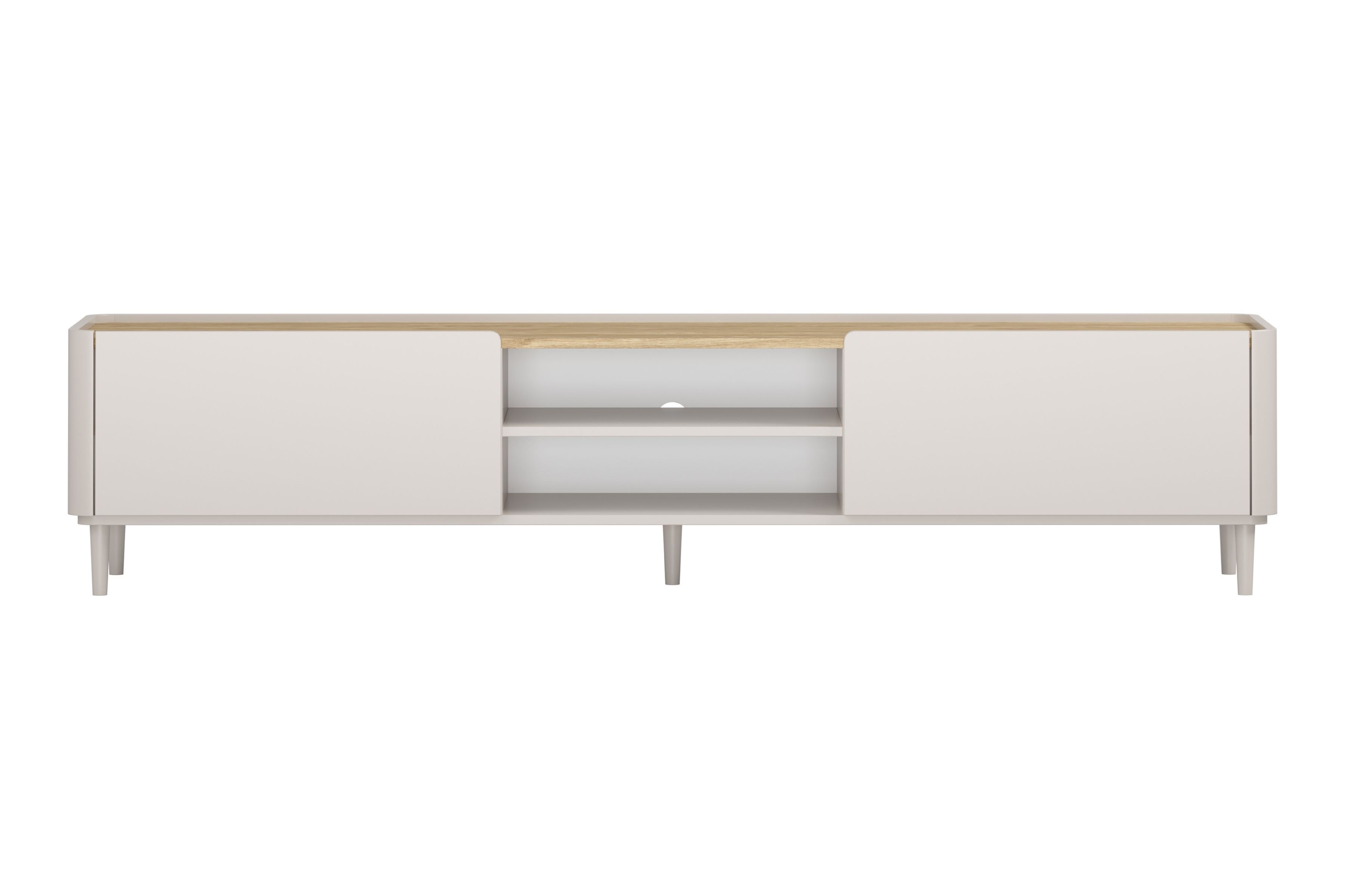 TV stolík Elivo 220 cm na nožičkách - kašmír / olejovaný dub TV skrinka Elivo 220 cm na nôžkach - kašmír / Dub olejowany