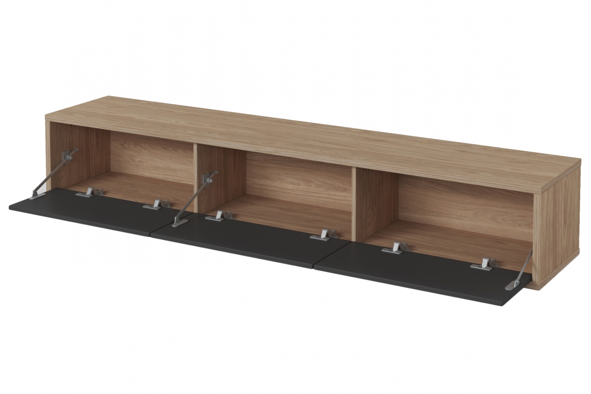 TV stolík Frida 180 cm - dub olejovaný / antracitová TV skrinka Frida 38 - 180 cm - Dub olejowany / Antracytová