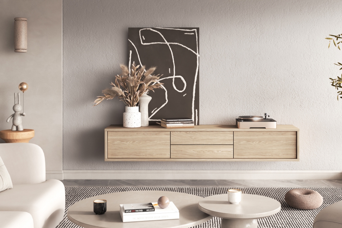 TV stolík Frida 180 cm so zásuvkami - dub olejovaný TV skrinka Frida 39 so zásuvkami 180 cm - Dub olejowany