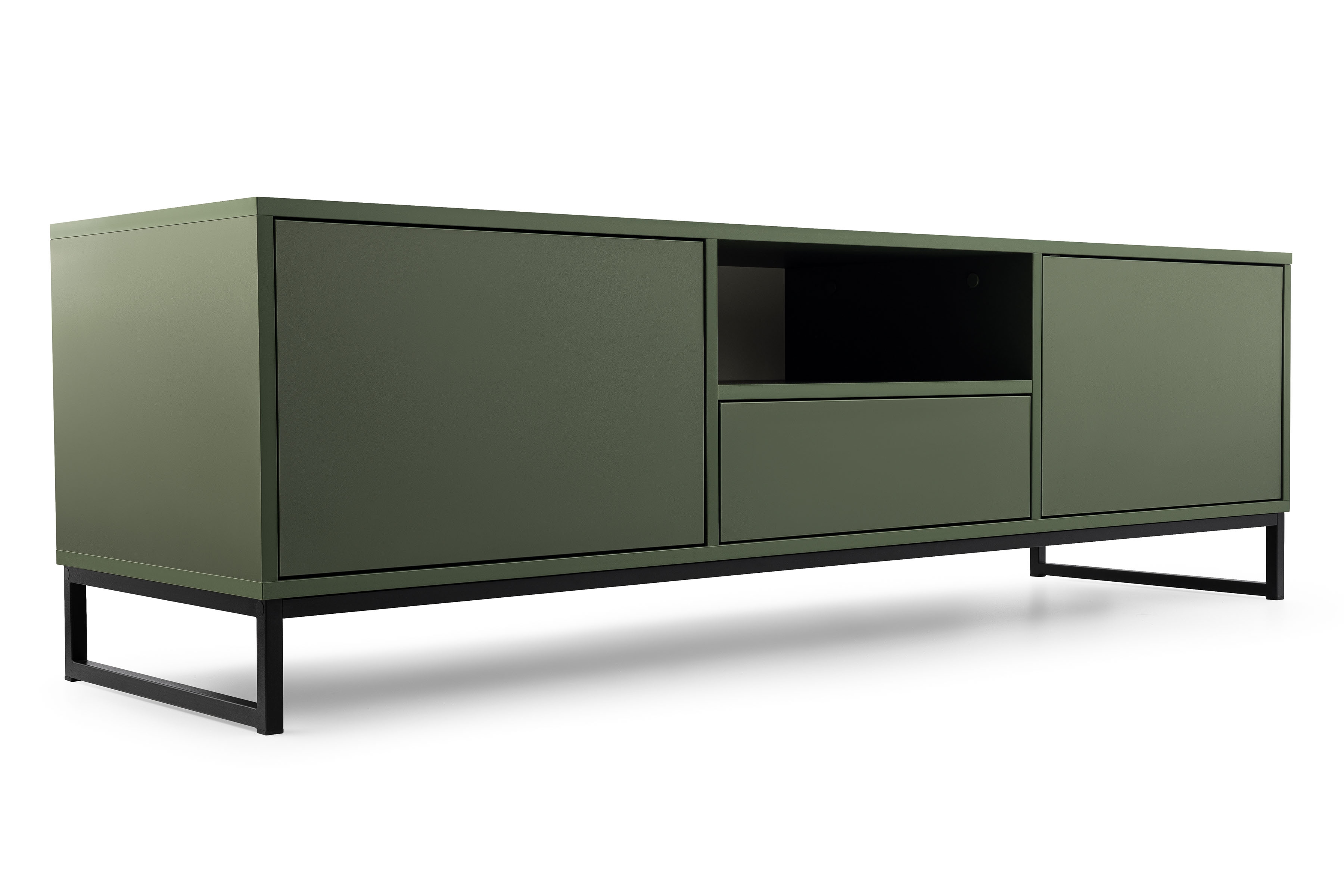 TV stolek Genua 160 cm se zásuvkou - lahvově zelený Skříňka RTV Genua z szuflada 160 cm - láhvová Zeleň