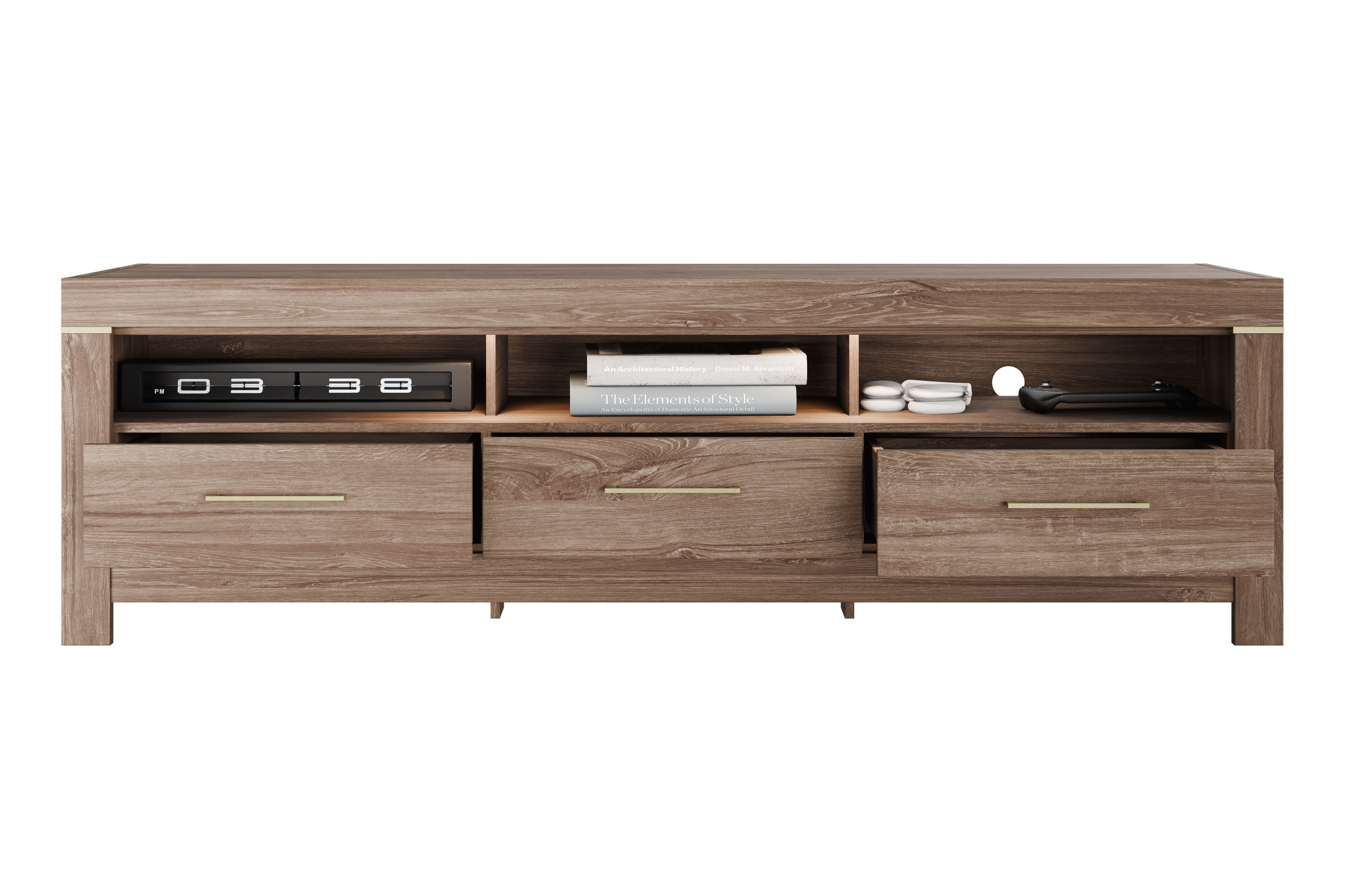 TV stolek German 200 cm se zásuvkami - dub stirling Skříňka RTV German se zásuvkami 200 cm - dub stirling