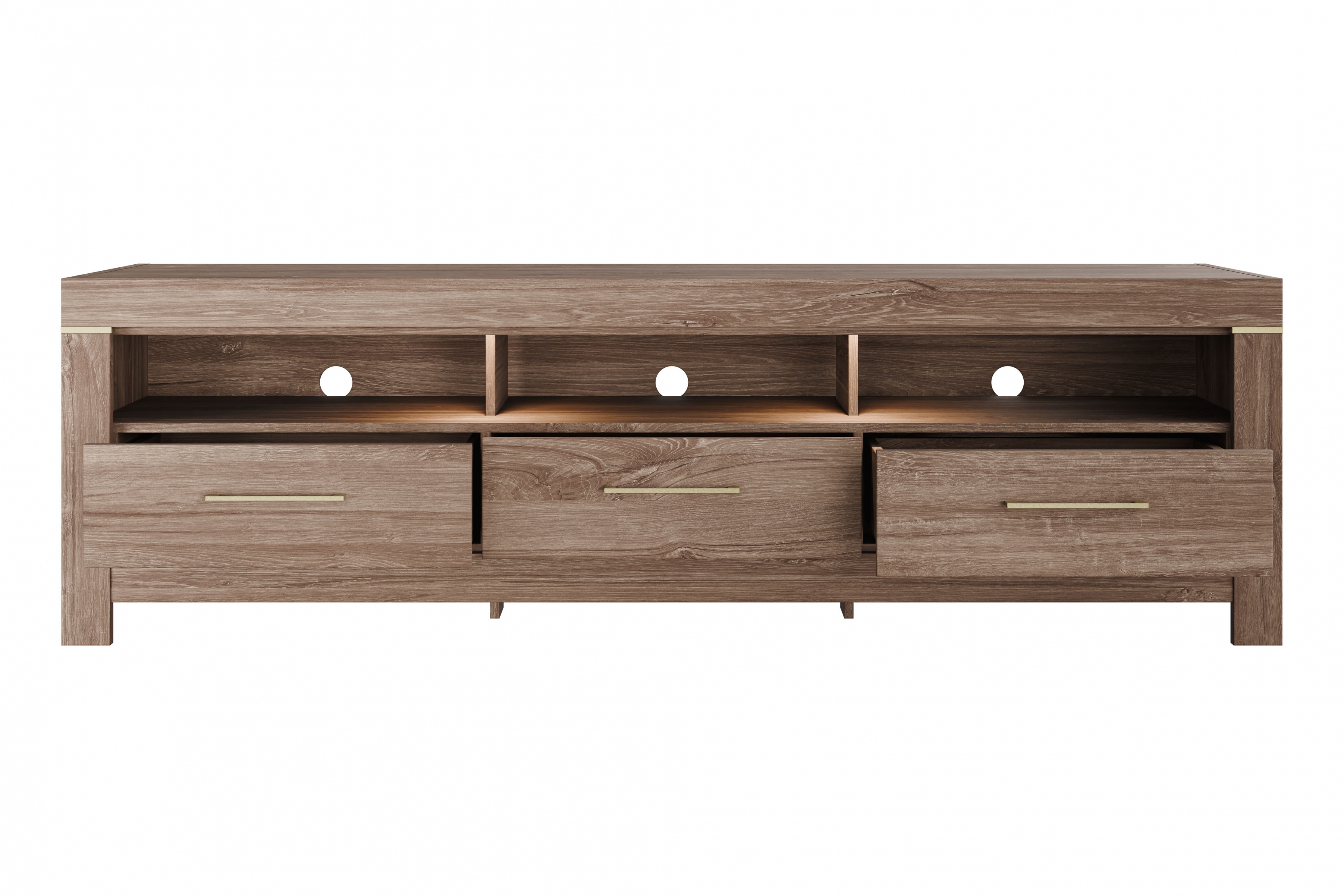 TV stolek German 200 cm se zásuvkami - dub stirling Skříňka RTV German se zásuvkami 200 cm - dub stirling