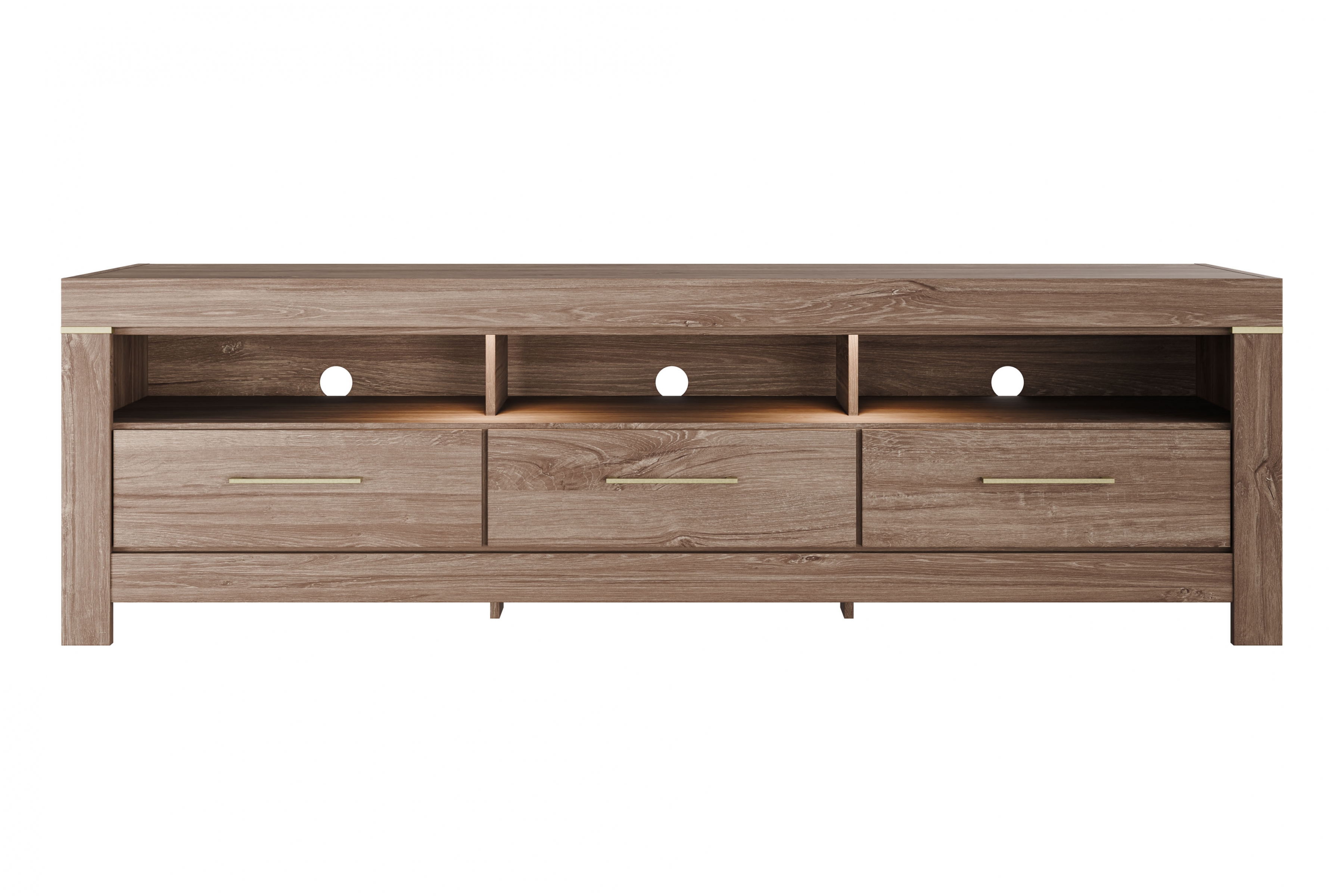 TV stolek German 200 cm se zásuvkami - dub stirling Skříňka RTV German se zásuvkami 200 cm - dub stirling