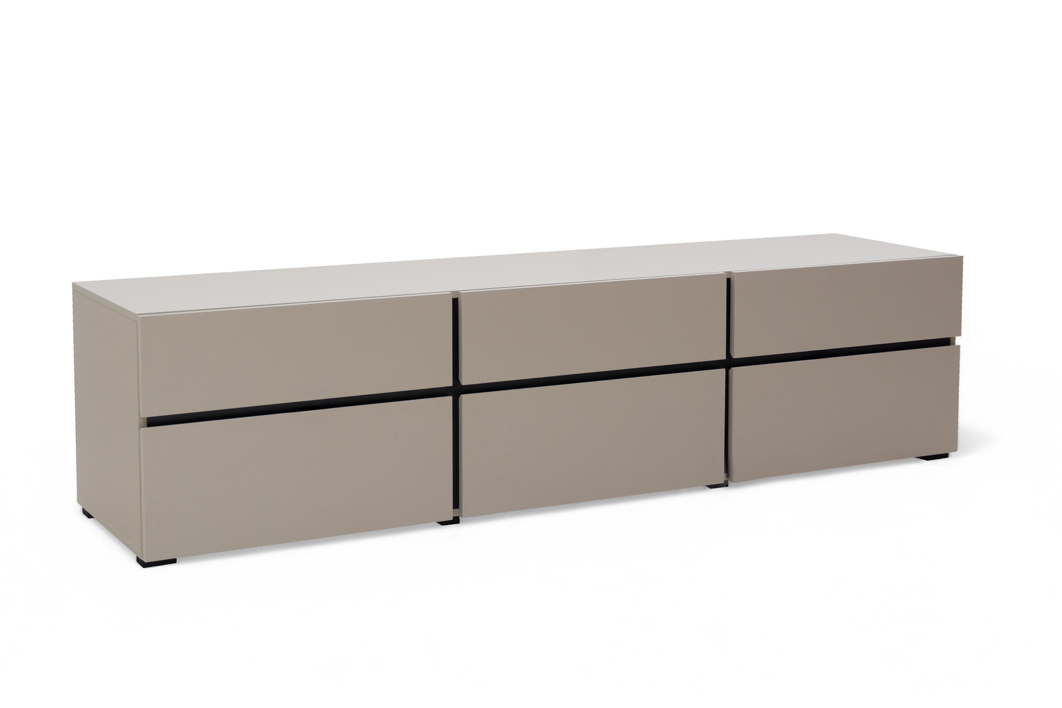 TV stolík Cross 180 cm s 3 zásuvkami - congo / čierna TV skrinka Gramon 180 cm so zásuvkami - congo / Čierny