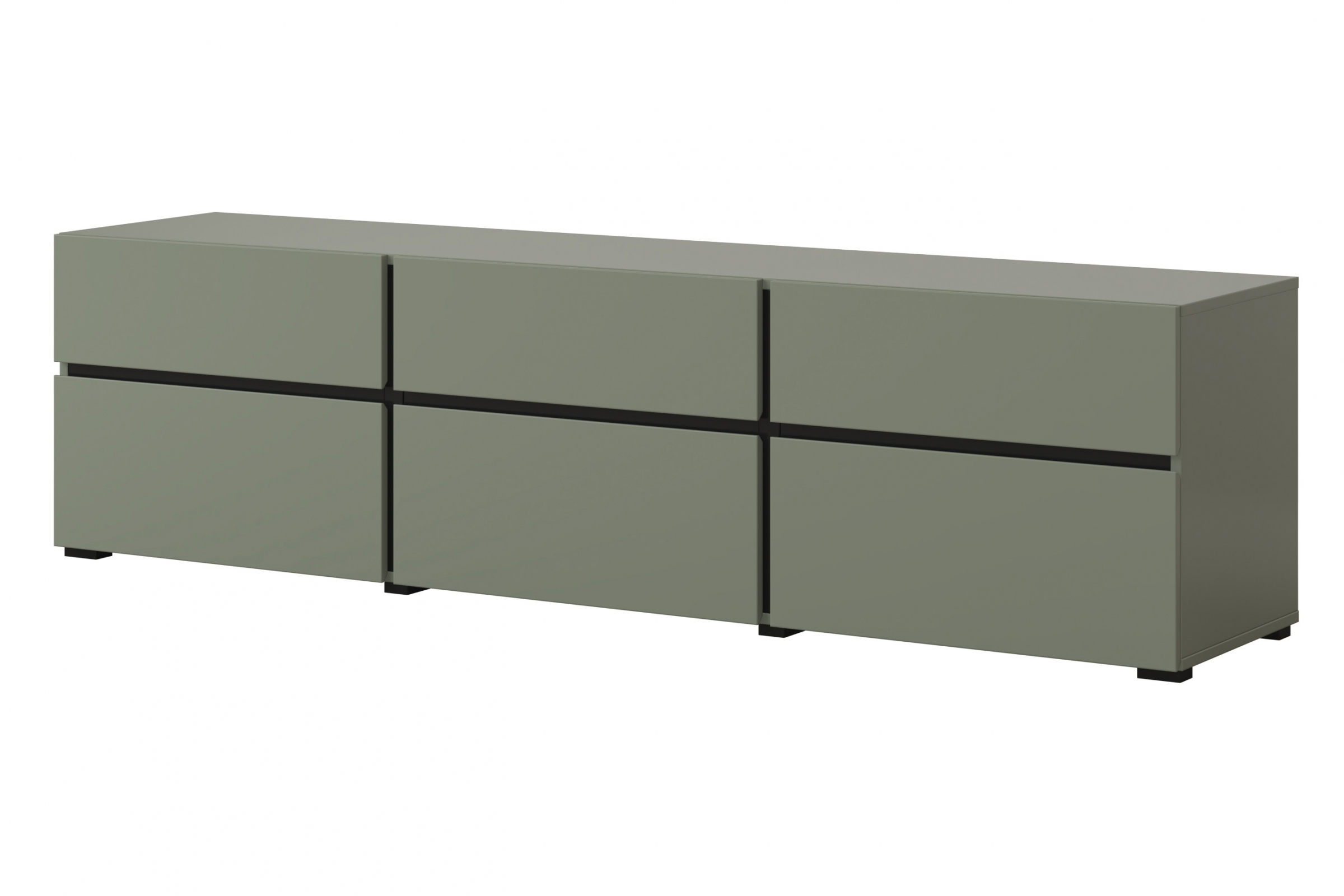 TV stolek Gramon 180 cm se zásuvkami - zelená / černá skříňka RTV Gramon 180 cm se zásuvkami - zelená / černá