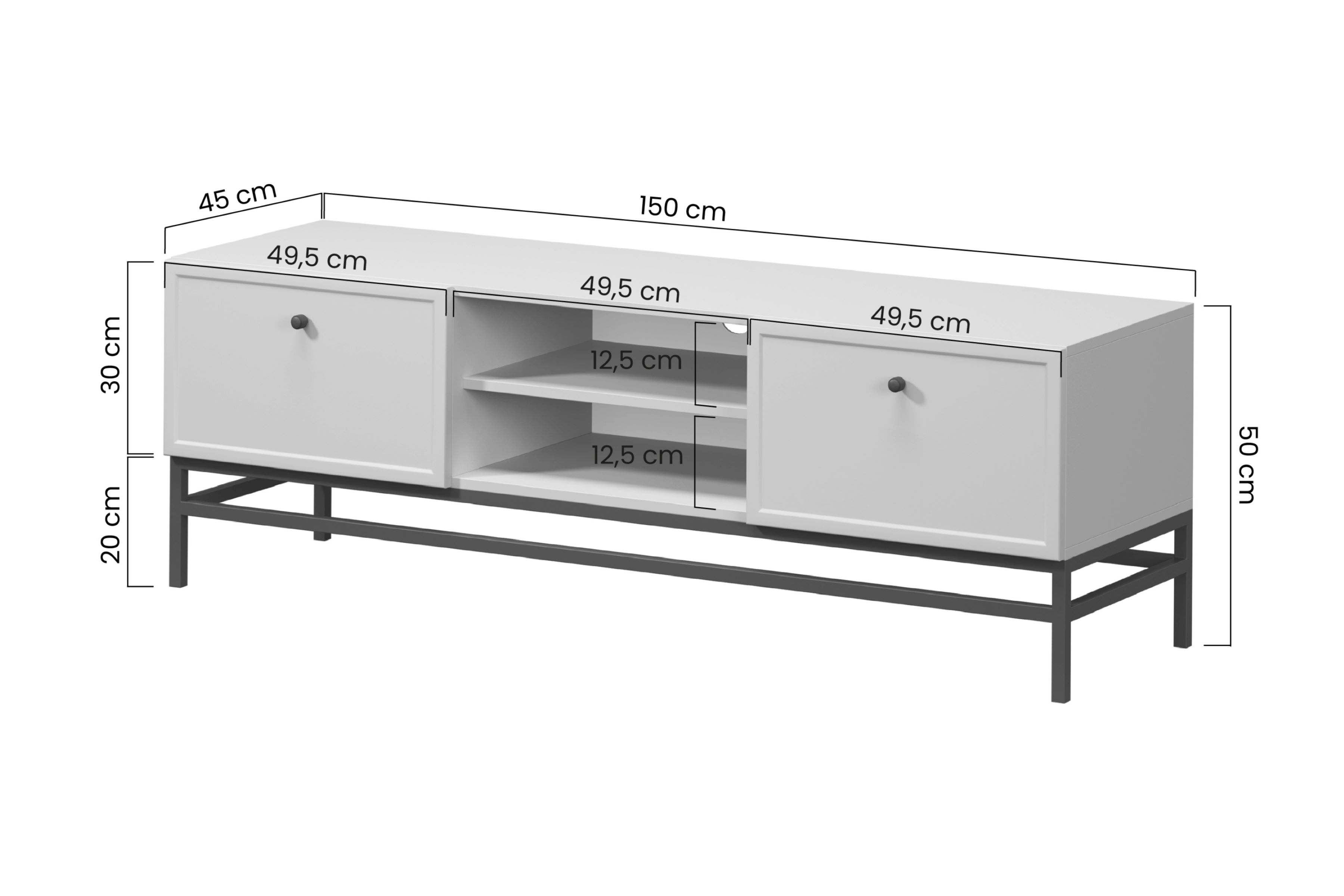 TV stolek Lorini 150 cm se zásuvkami – kašmírová / černé úchytky T-bar / černý podstavec skříňka RTV Lorini 150 cm se zásuvkami - kašmír / černá Úchytky T-bar / Rošt