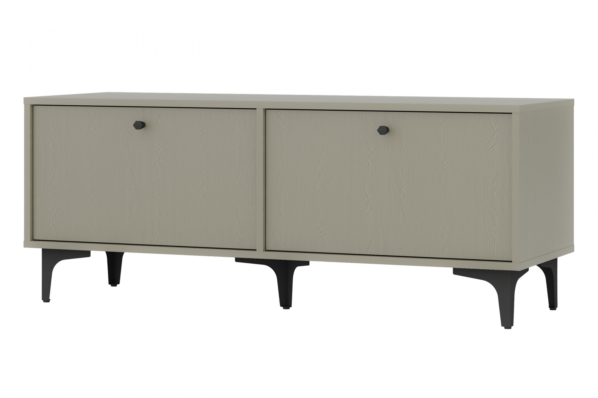 TV stolek Lotina I 2K 120 cm - eukalyptus / černé nožky Skříňka RTV Lotina 2K - 120 cm - eukaliptus / černá Nohy