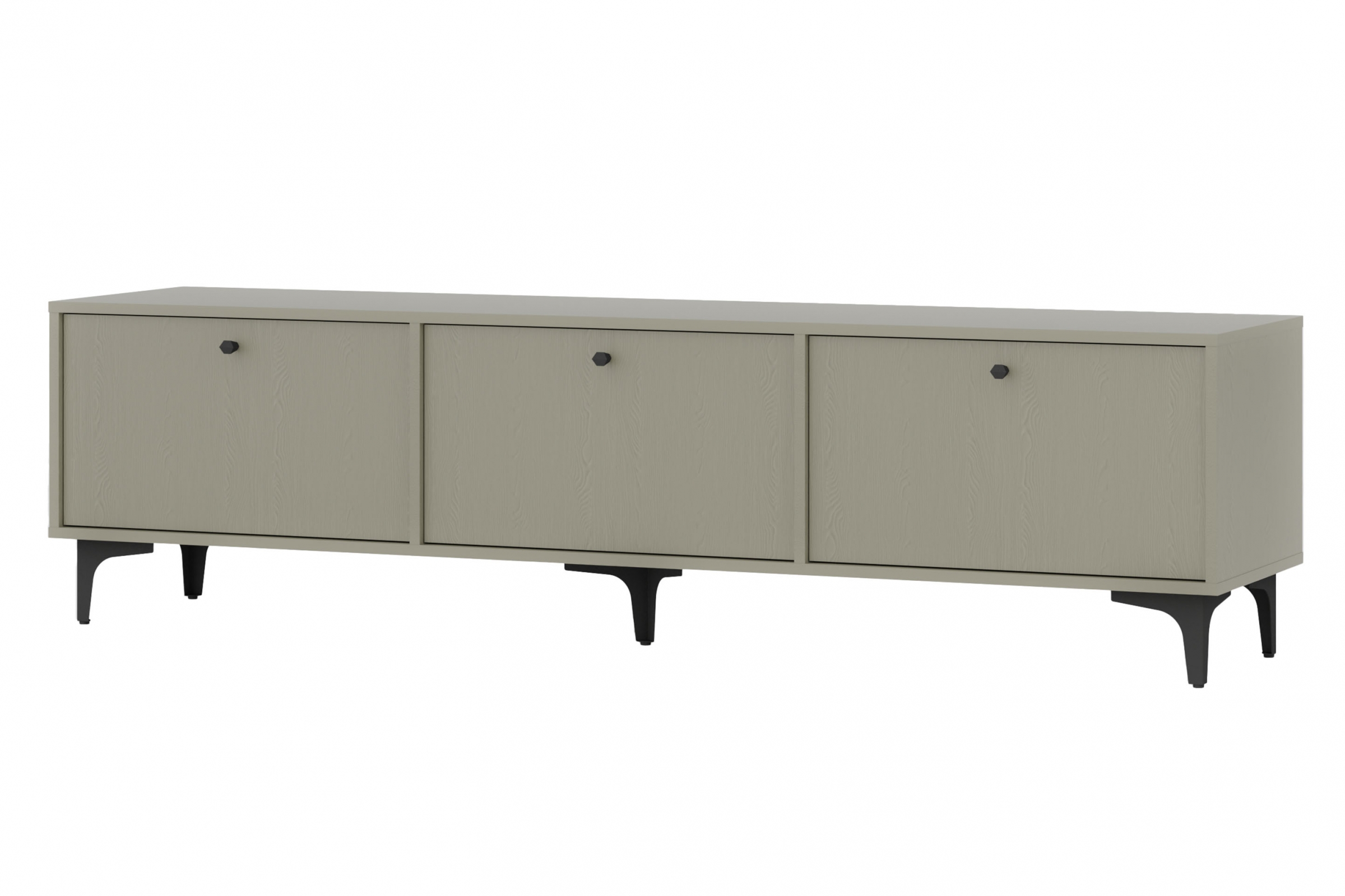 TV stolek Lotina I 3K 180 cm - eukalyptus / černé nožky Skříňka RTV Lotina I 3K - 180 cm - eukaliptus / černá Nohy