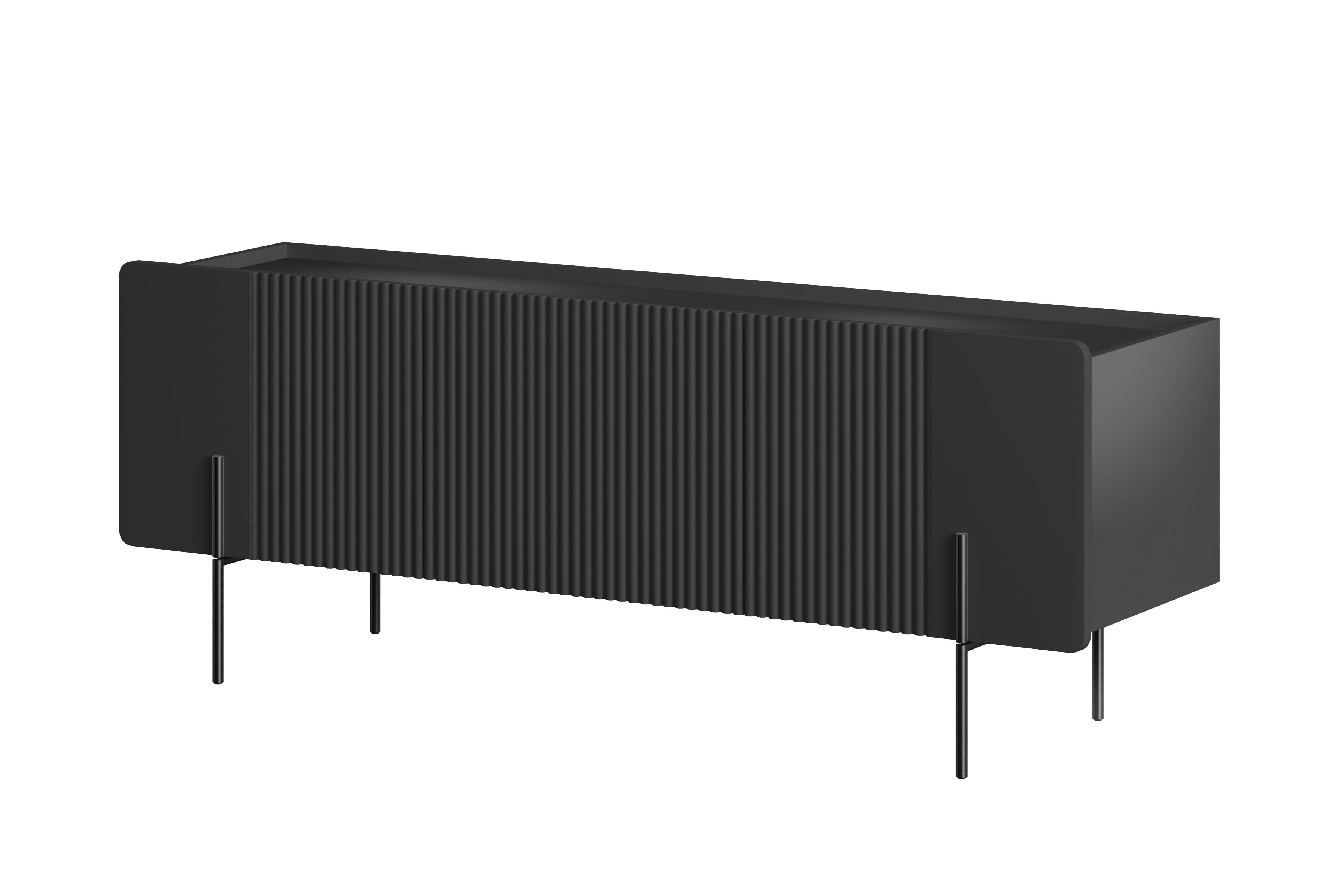 TV stolek Malmi 150 cm - černý mat / černé nožky skříňka RTV Malmi 150 cm - černá mat / černá nozki