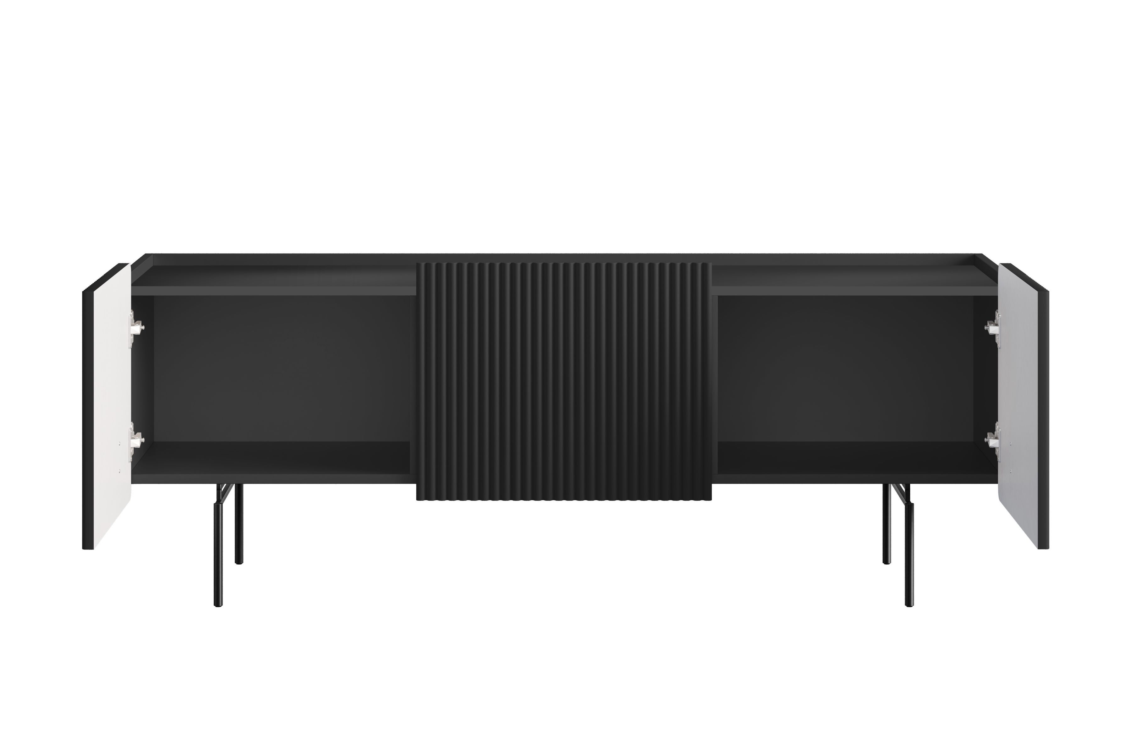 TV stolek Malmi 150 cm - černý mat / černé nožky skříňka RTV Malmi 150 cm - černá mat / černá nozki