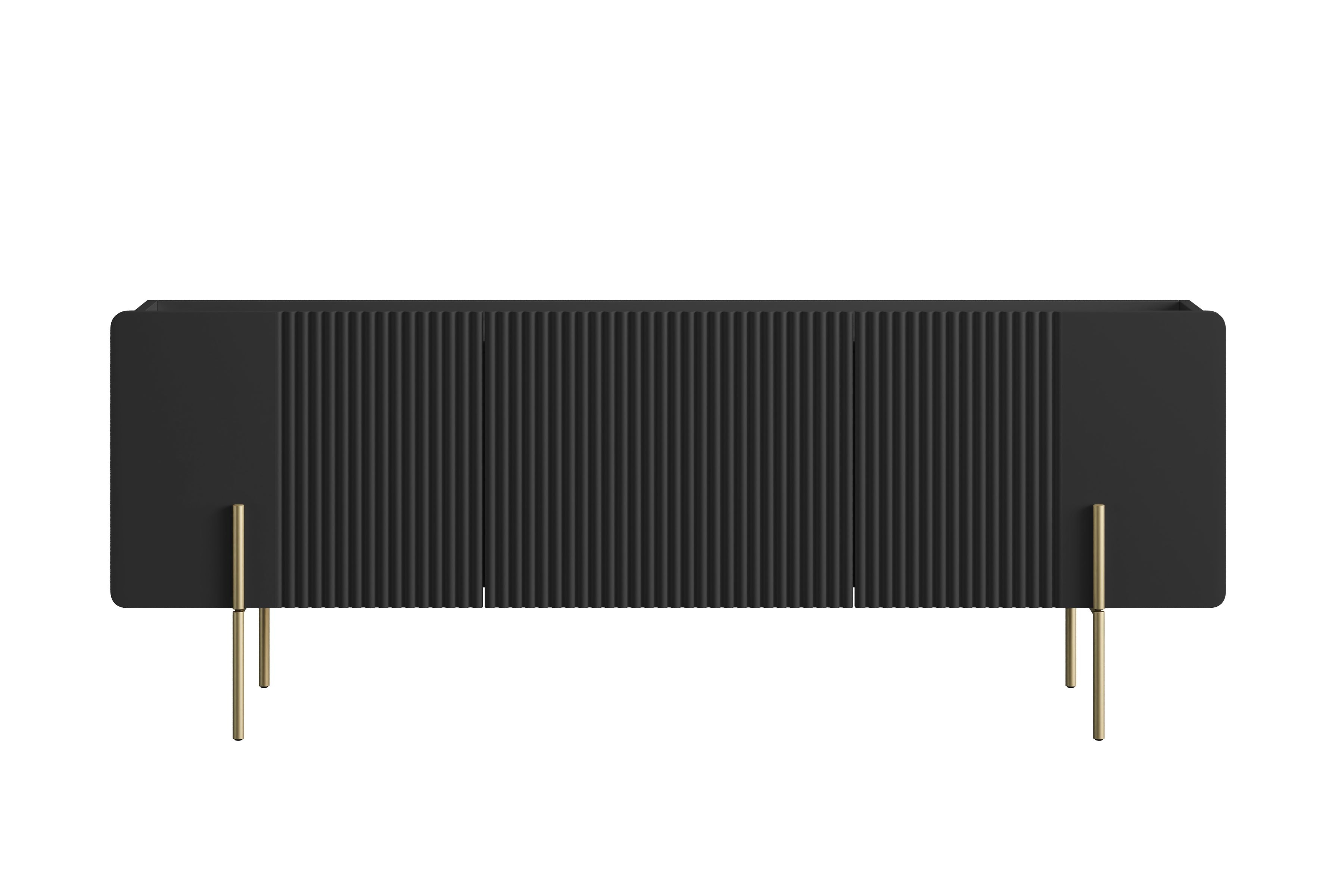 TV stolek Malmi 150 cm - černý mat / zlaté nožky skříňka RTV Malmi 150 cm - černá mat / zlote nozki