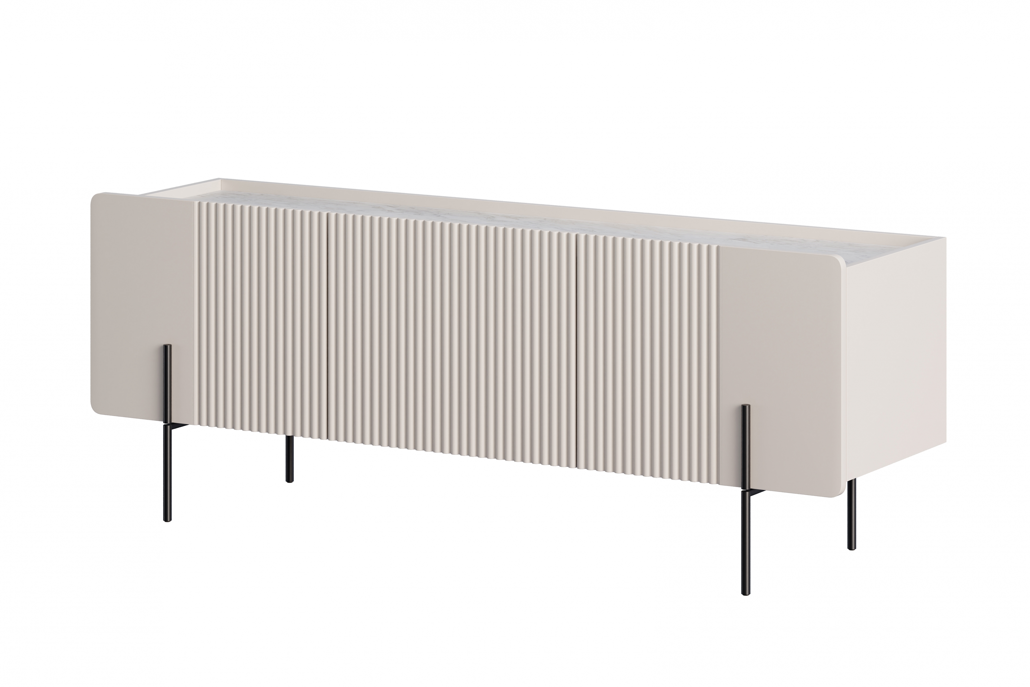 TV stolík Malmi 150 cm - kašmírová / crema bianca / čierna TV skrinka Malmi 150 cm - kašmír / crema bianca / čierny nozki