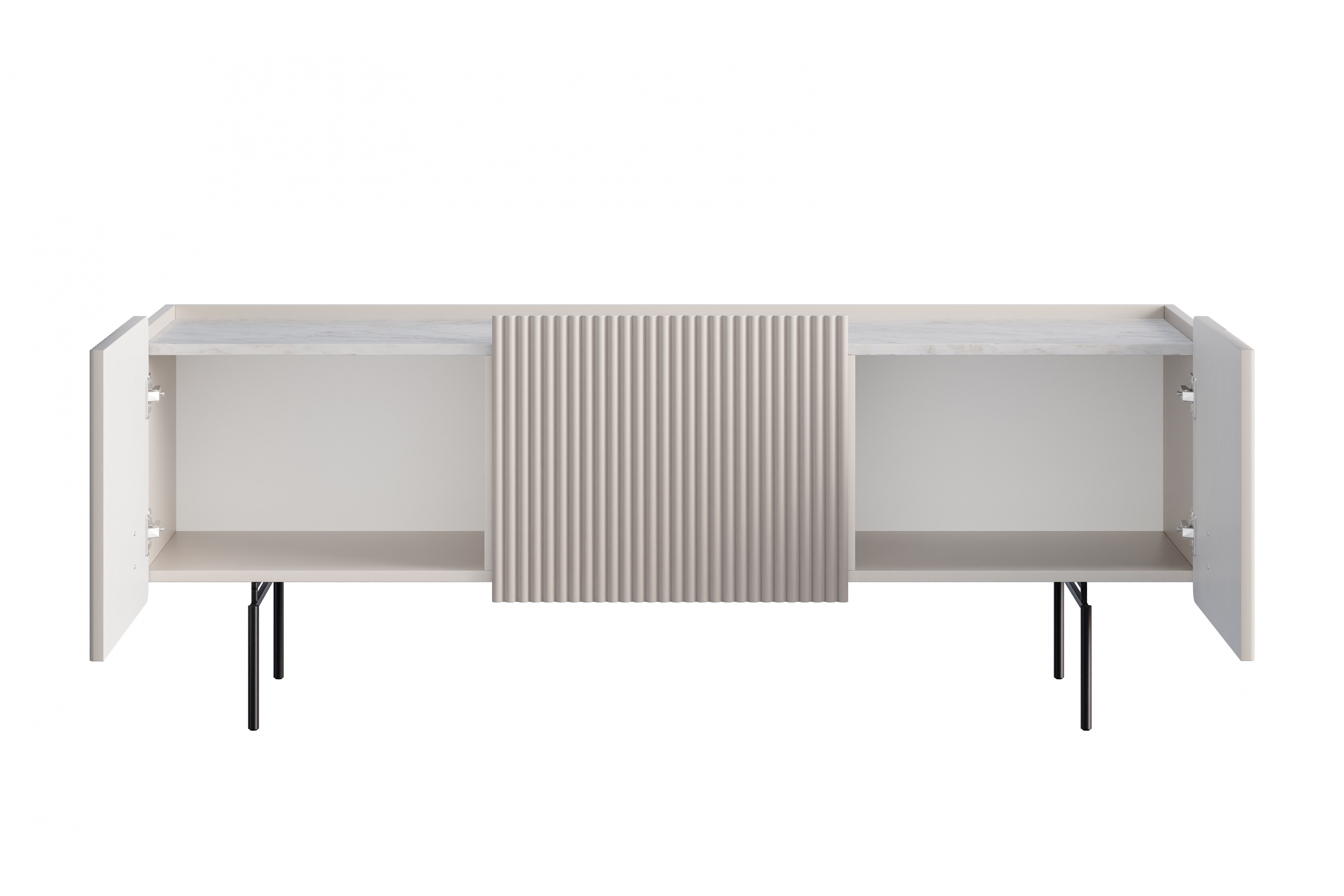 TV stolík Malmi 150 cm - kašmírová / crema bianca / čierna TV skrinka Malmi 150 cm - kašmír / crema bianca / čierny nozki