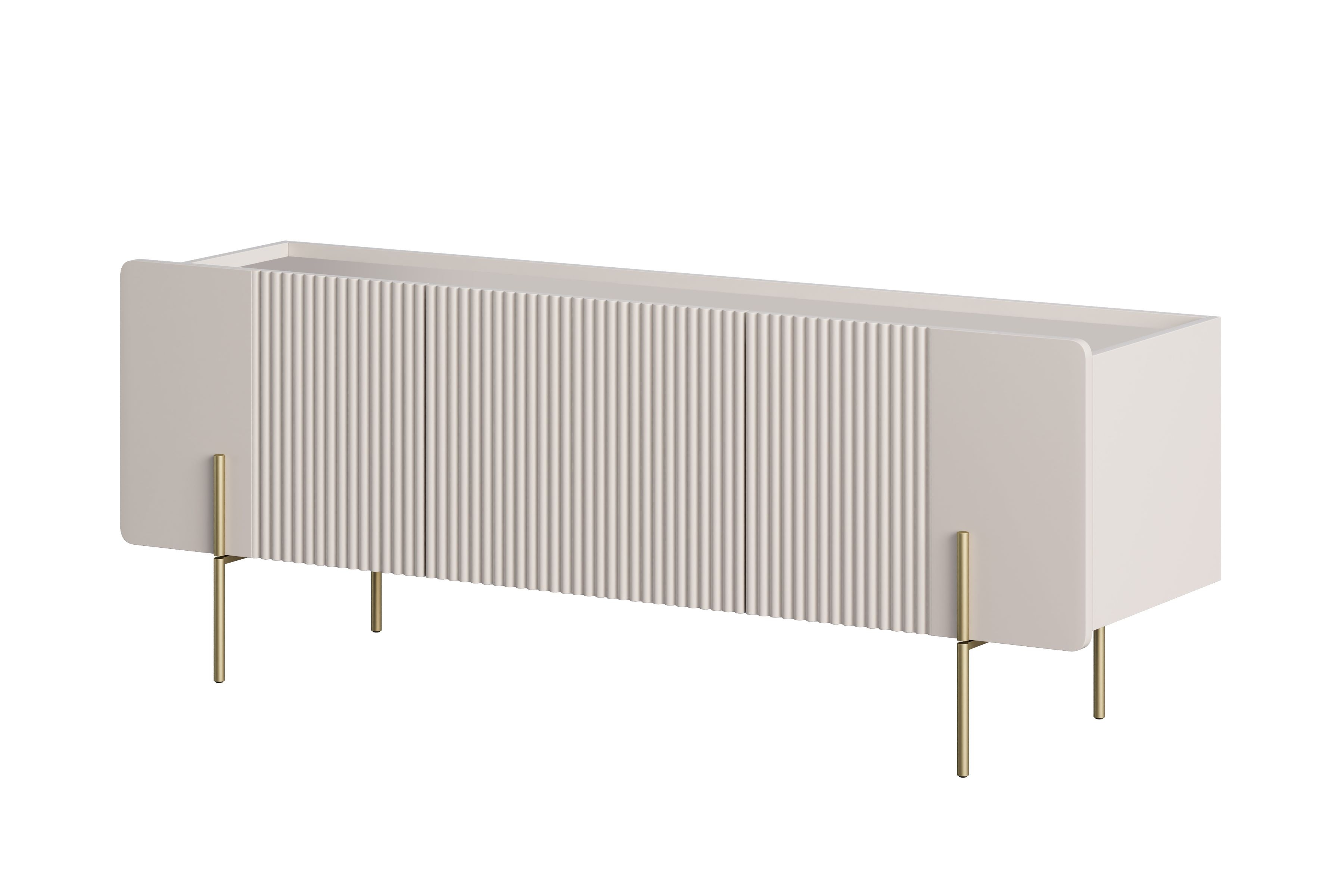 TV stolík Malmi 150 cm - kašmírová / zlatá TV skrinka Malmi 150 cm - kašmír / zlote nozki