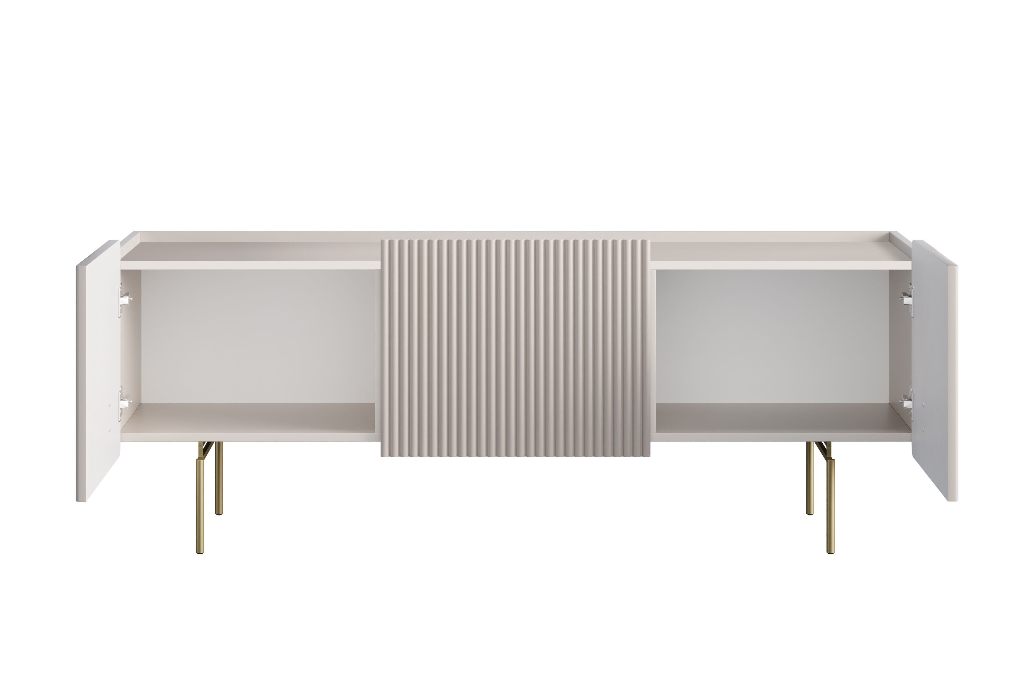 TV stolík Malmi 150 cm - kašmírová / zlatá TV skrinka Malmi 150 cm - kašmír / zlote nozki