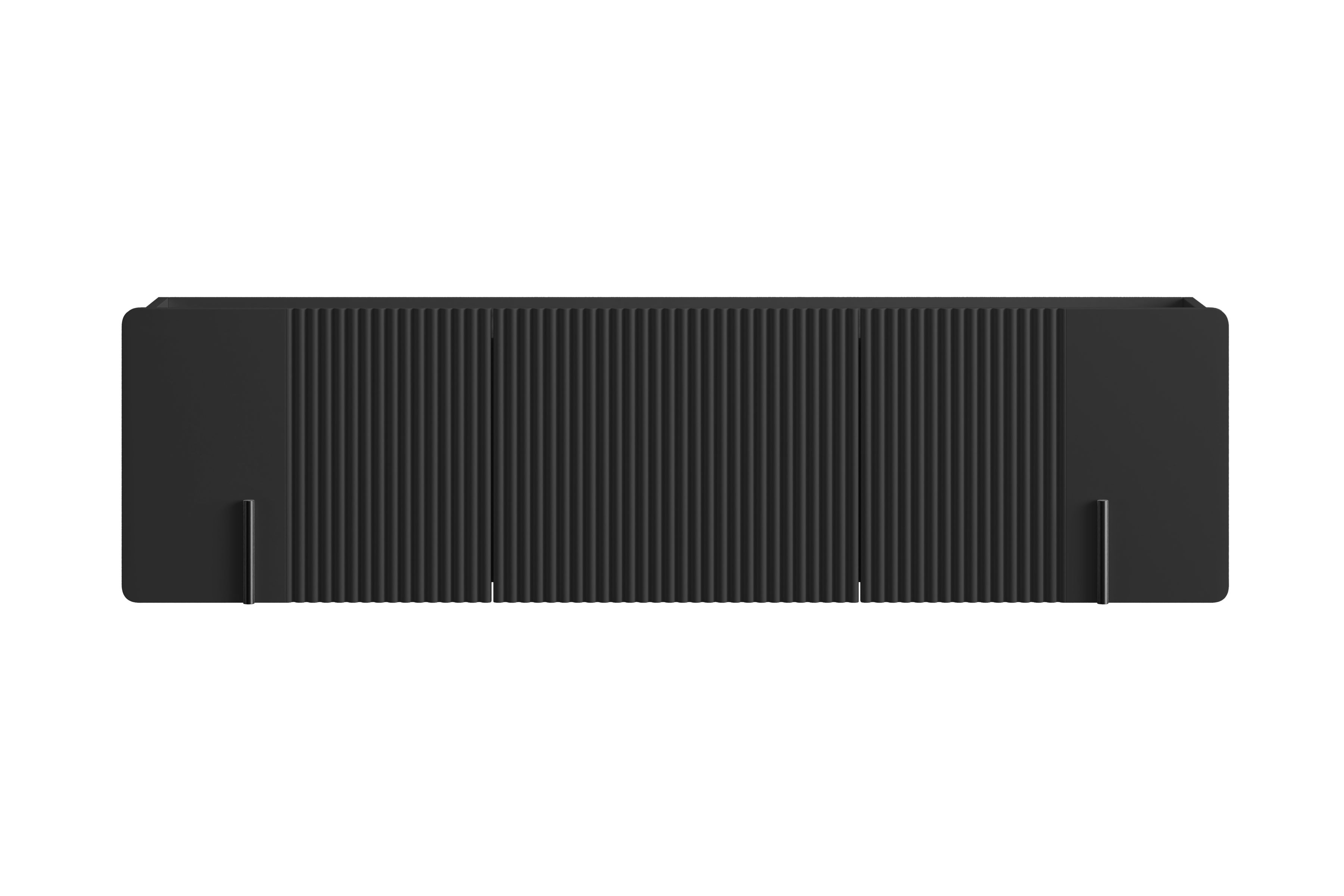 Závěsný TV stolek Malmi 150 cm - černý mat / černá skříňka RTV Malmi 150 cm závěsná - černá mat / černá