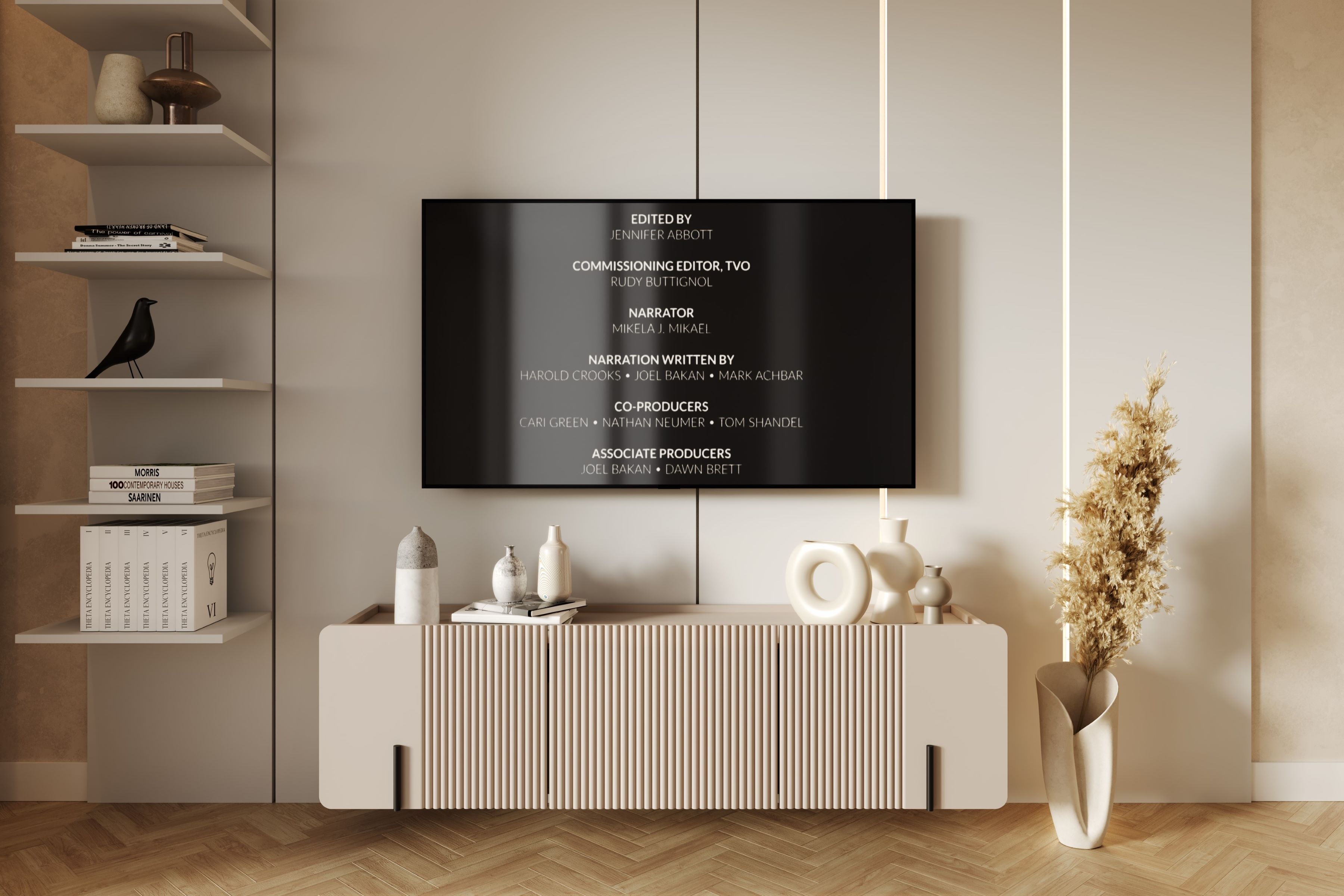 Závěsný TV stolek Malmi 150 cm - kašmírová / černá skříňka RTV Malmi 150 cm závěsná - kašmír / černá