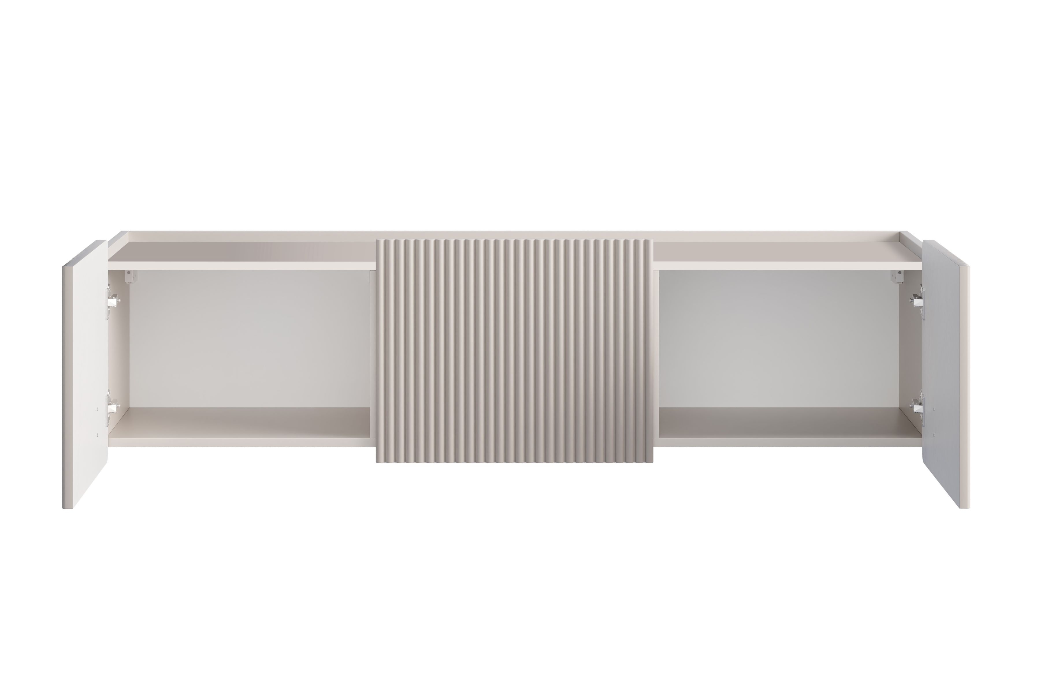 Závěsný TV stolek Malmi 150 cm - kašmírová / černá skříňka RTV Malmi 150 cm závěsná - kašmír / černá