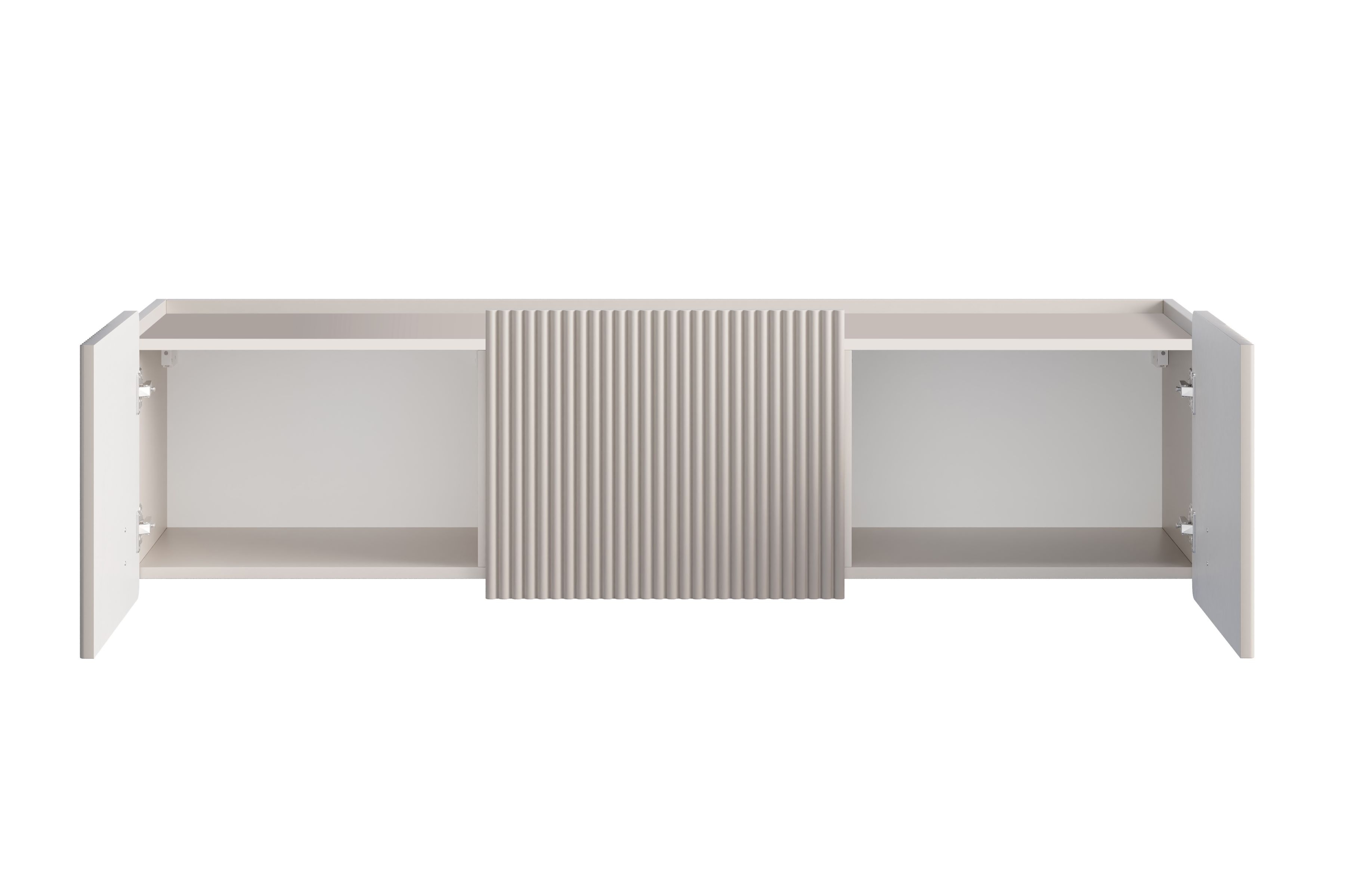 Závěsný TV stolek Malmi 150 cm - kašmírová / zlatá skříňka RTV Malmi 150 cm závěsná - kašmír / zlatá