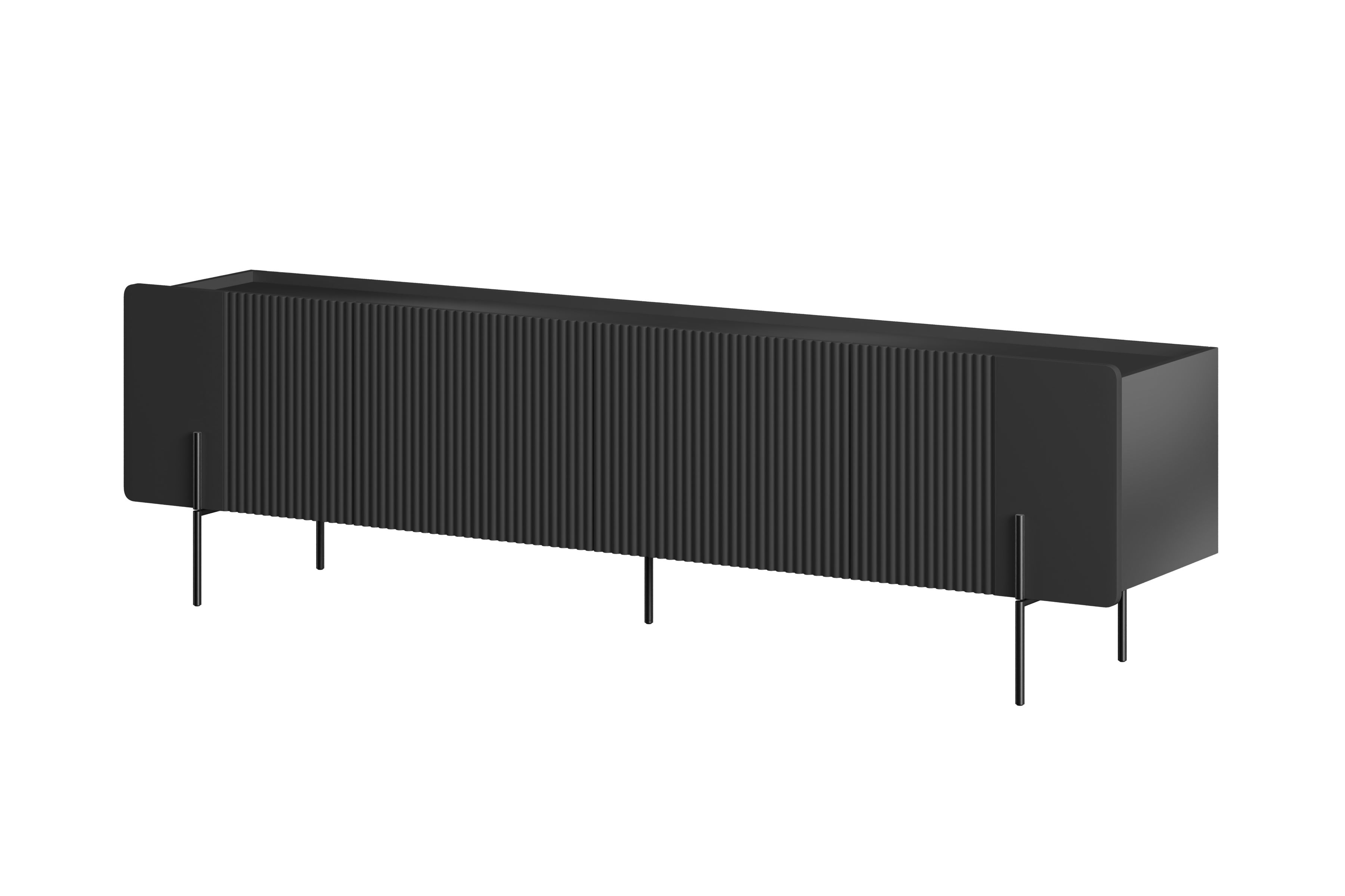 TV stolek Malmi 200 cm - černý mat / černé nožky skříňka RTV Malmi 200 cm - černá mat / černá nozki