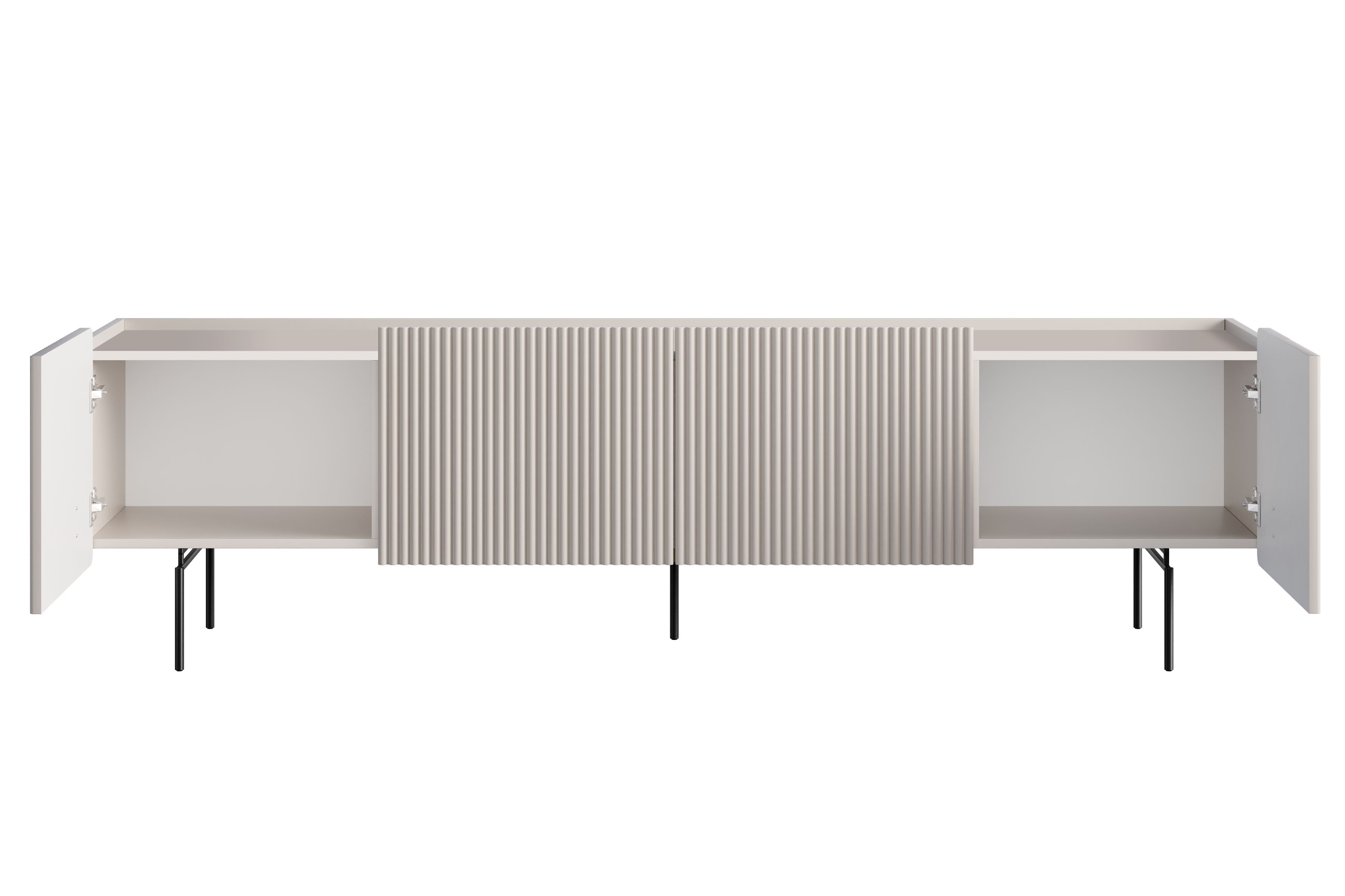 TV stolek Malmi 200 cm - kašmírová / černé nožky skříňka RTV Malmi 200 cm - kašmír / černá nozki