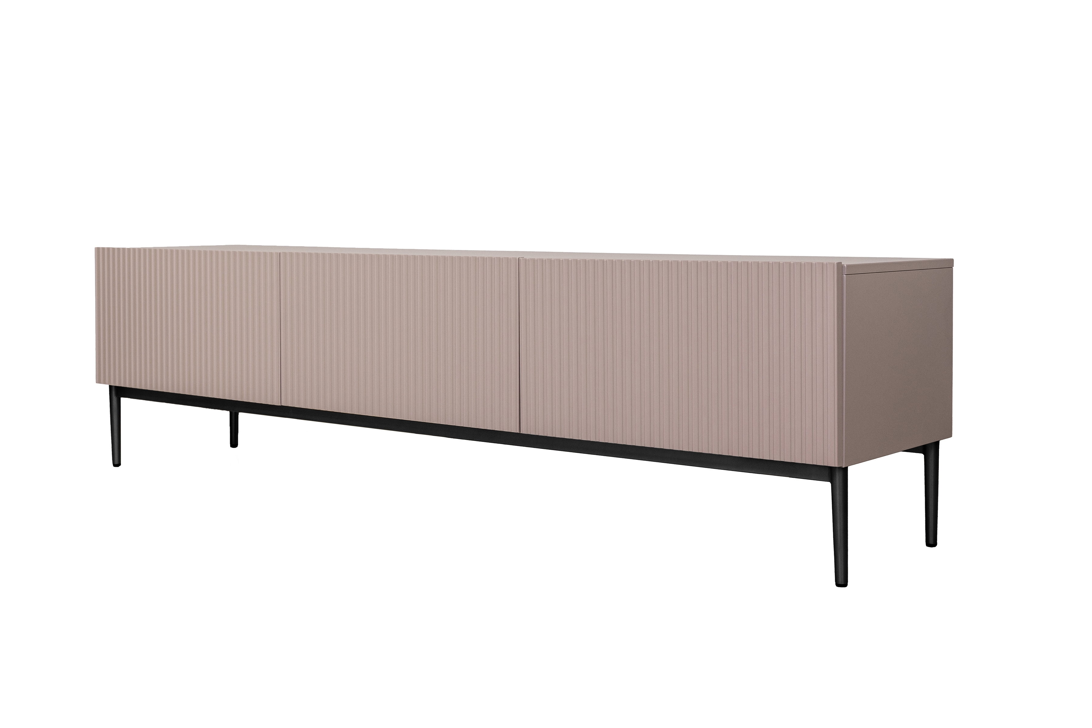 TV skříňka Nicole 200 cm - antická růžová / černé nožky Skříňka RTV Nicole z szuflada i metalowymi nogami 200 cm - antický Růžová / černá nozki