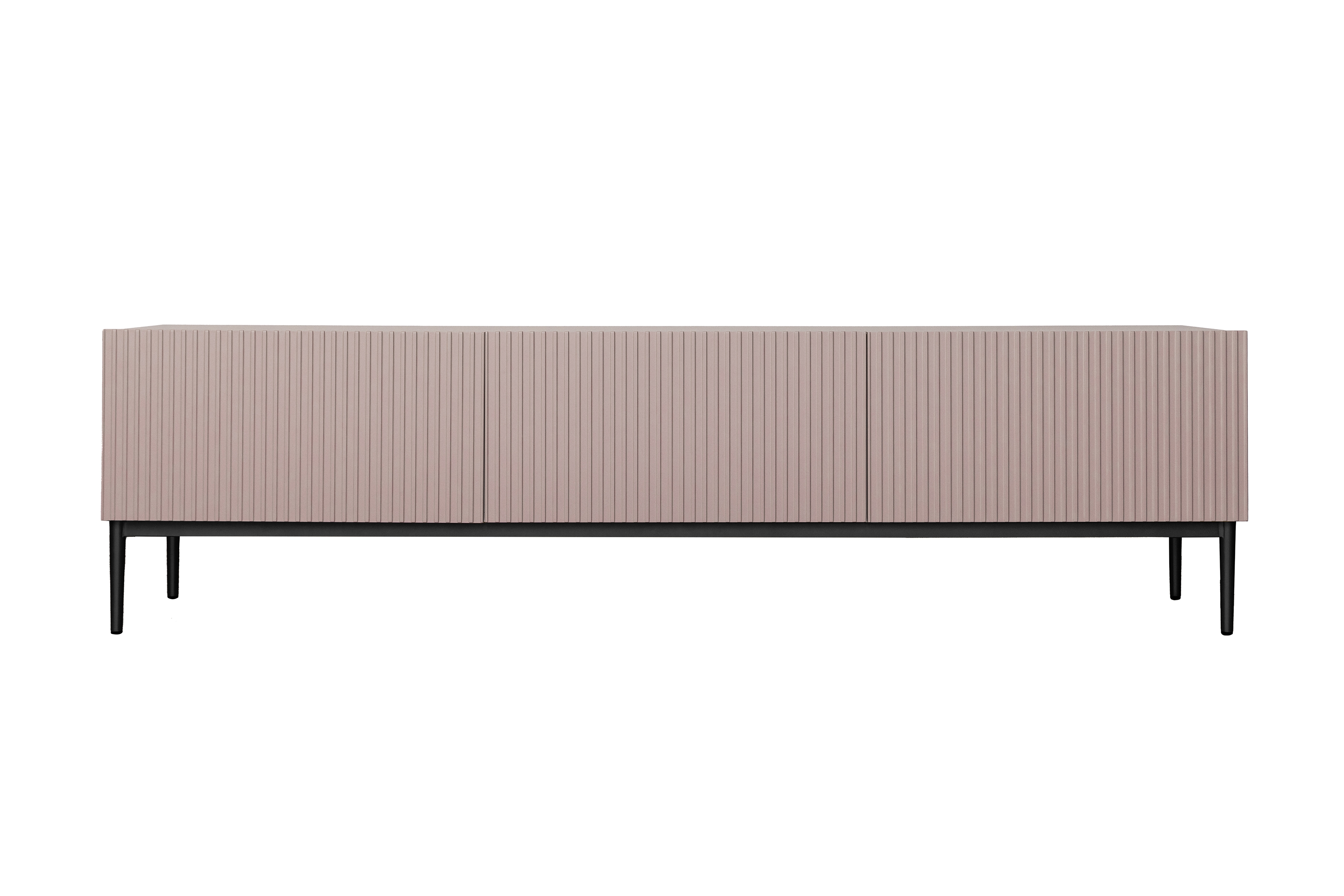 TV skříňka Nicole 200 cm - antická růžová / černé nožky Skříňka RTV Nicole z szuflada i metalowymi nogami 200 cm - antický Růžová / černá nozki