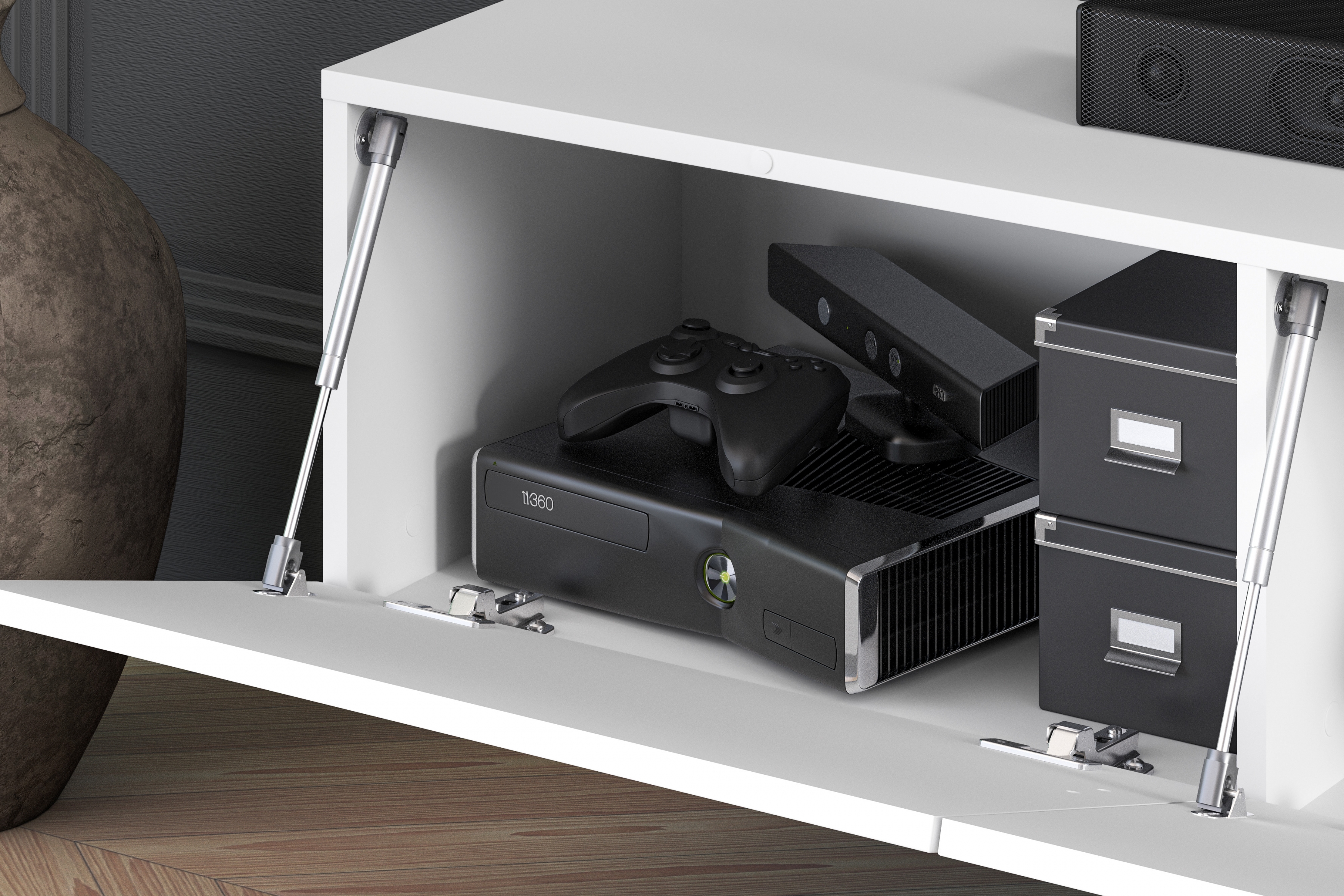 Závěsný TV stolek Pingli 170 cm - bílý mat Skříňka RTV Pingli 04 závěsná 170 cm - Bílý mat