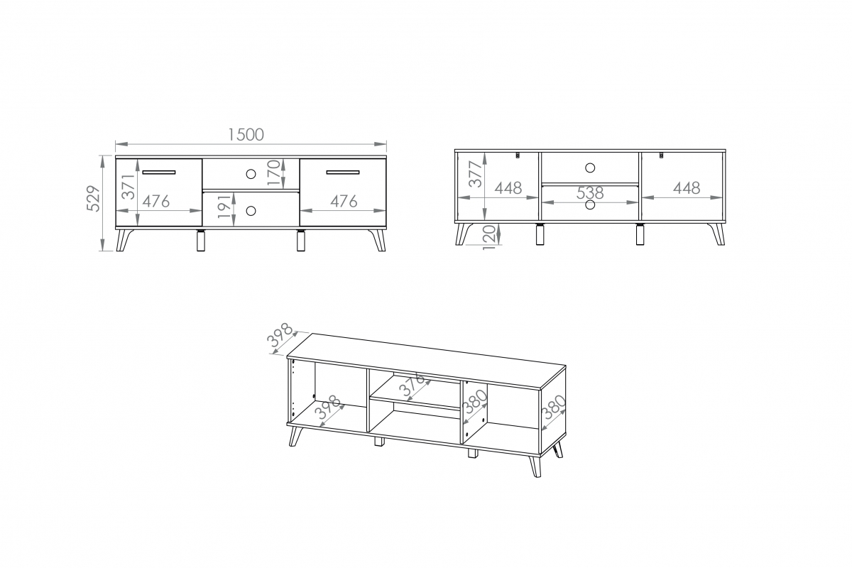 TV skrinka Beten TV skrinka s výklenkommi