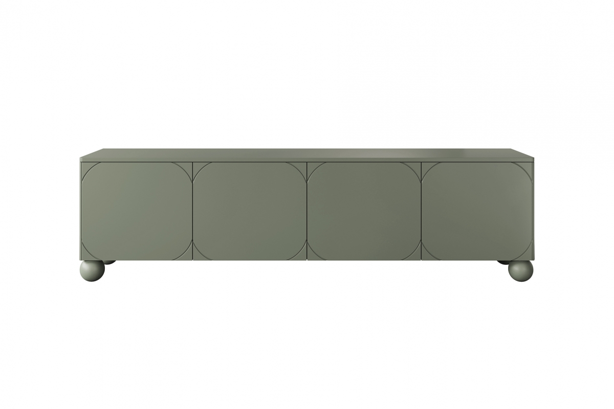 TV stolek Sonatia II 200 cm se skrytou zásuvkou - olivový skříňka rtv zielona