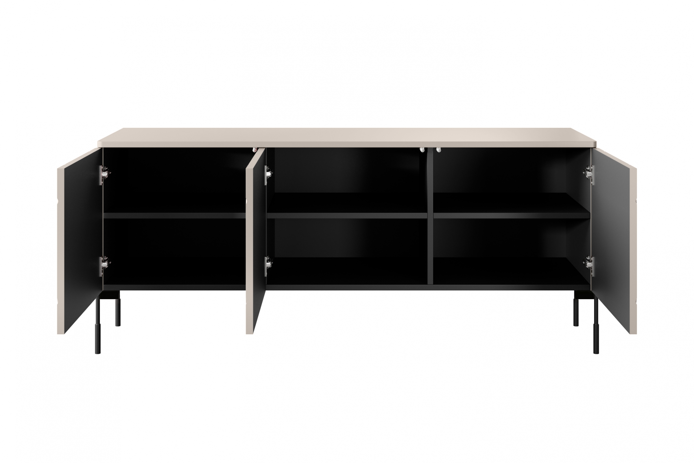 TV stolík Sonatia 150 cm - kašmírová TV skrinka trojdverová Sonatia na kovových nohách 150 cm - kašmír