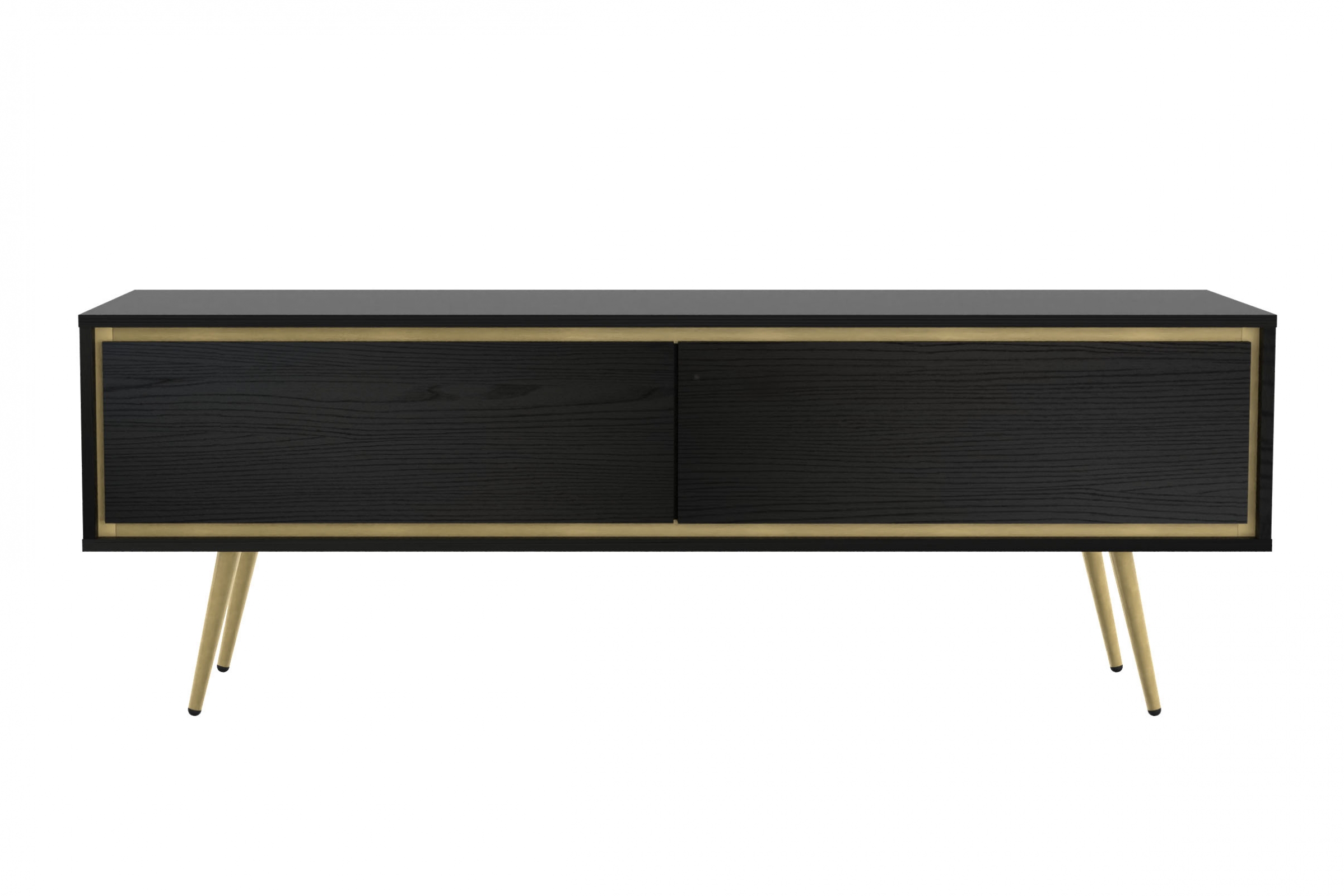 TV stolek Unili 150 cm - černý grafit / zlaté detaily skříňka RTV Unili 150 cm - černá grafit / zlatá