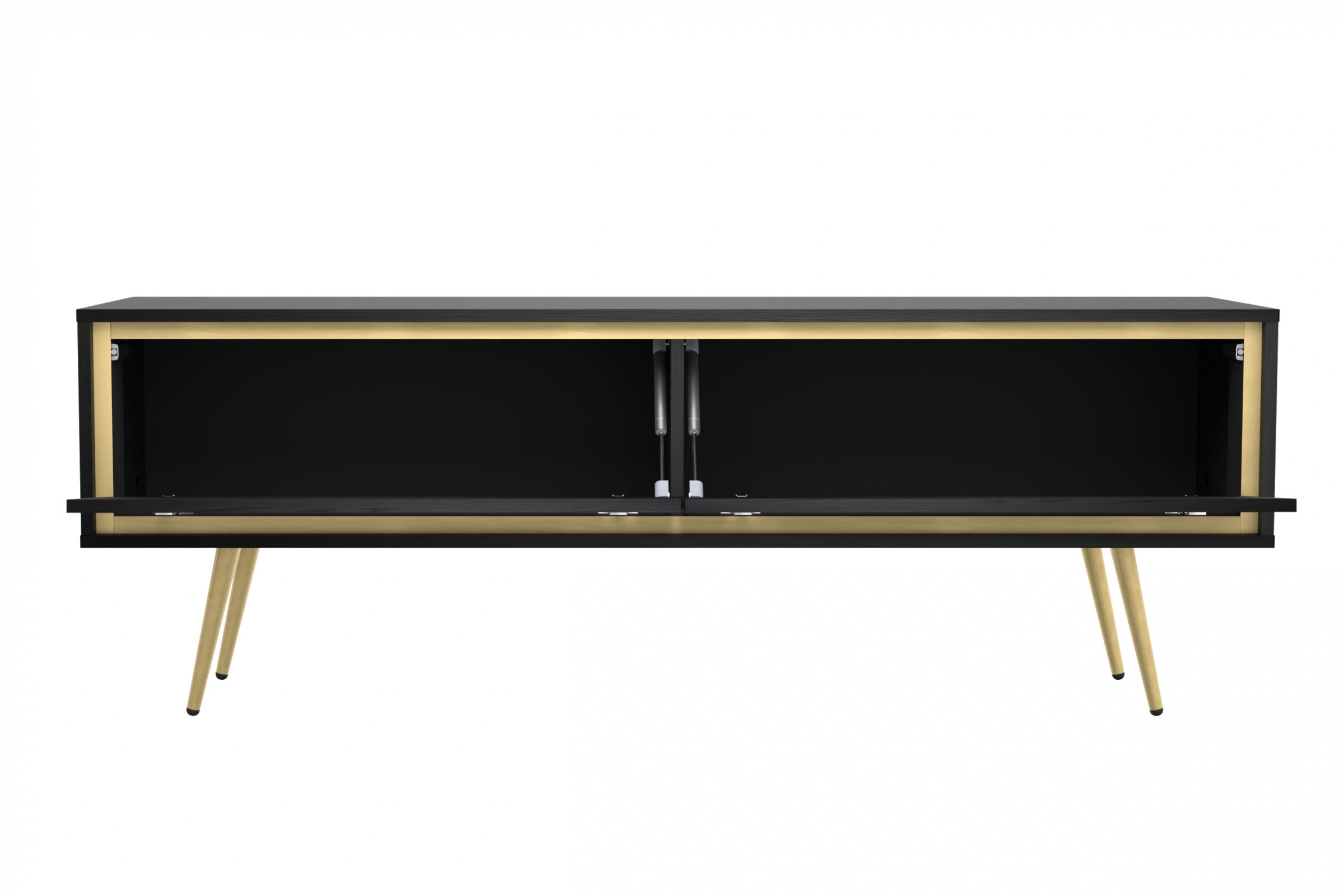 TV stolek Unili 150 cm - černý grafit / zlaté detaily skříňka RTV Unili 150 cm - černá grafit / zlatá