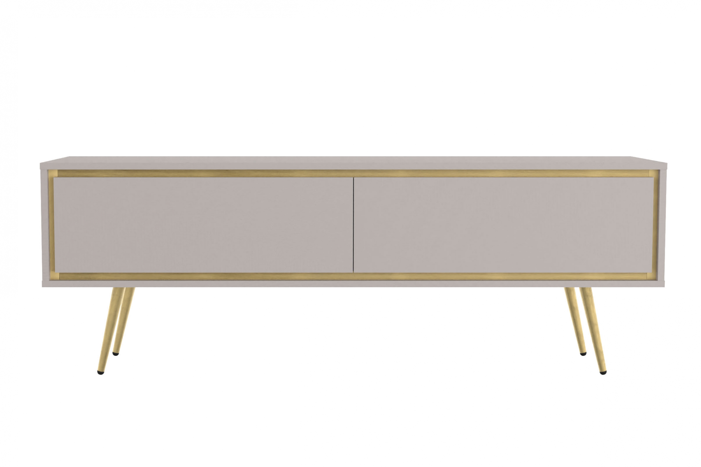 TV stolek Unili 150 cm - kašmírový / zlaté detaily skříňka RTV Unili 150 cm - kašmír / zlatá