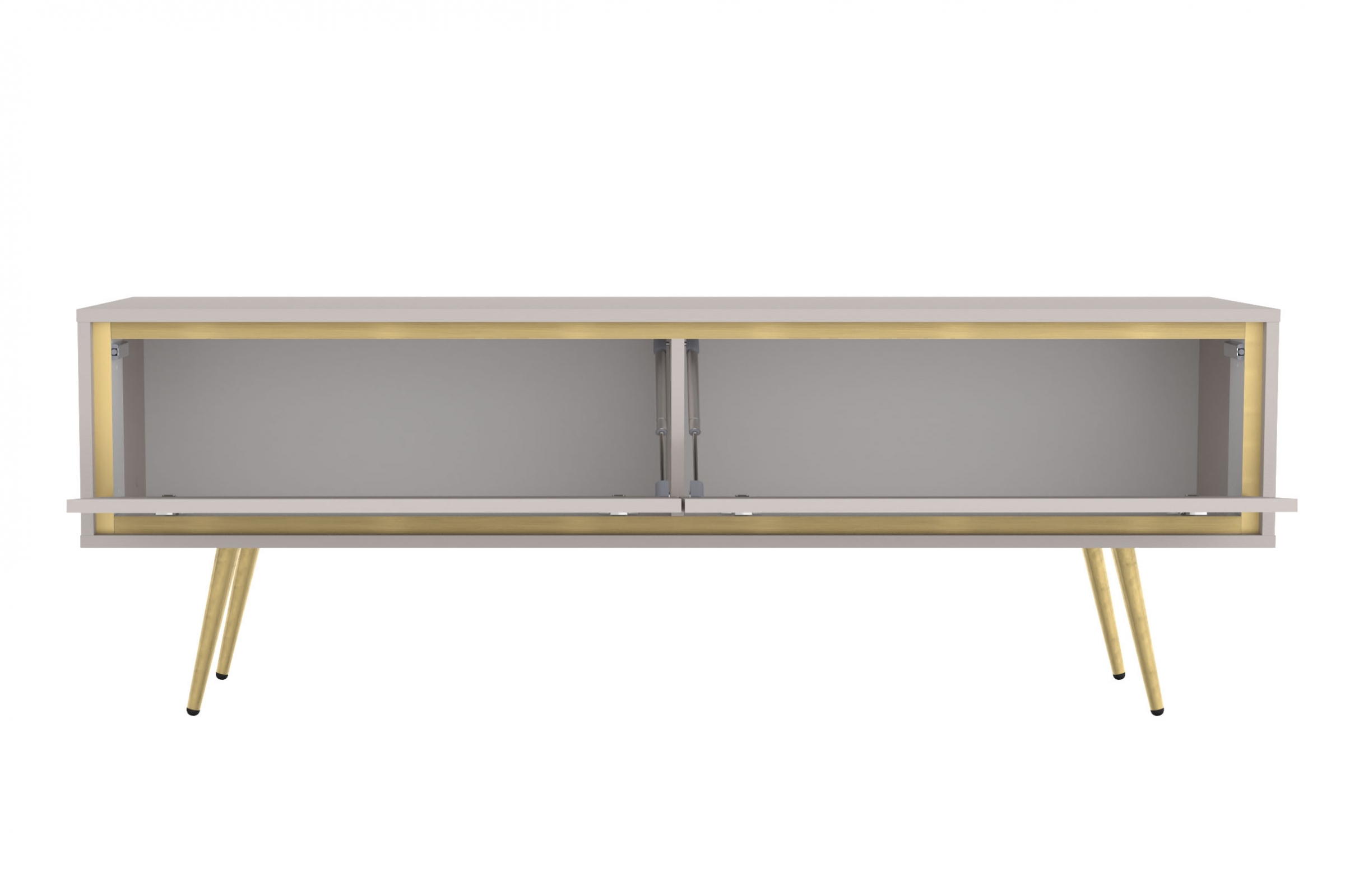 TV stolek Unili 150 cm - kašmírový / zlaté detaily skříňka RTV Unili 150 cm - kašmír / zlatá