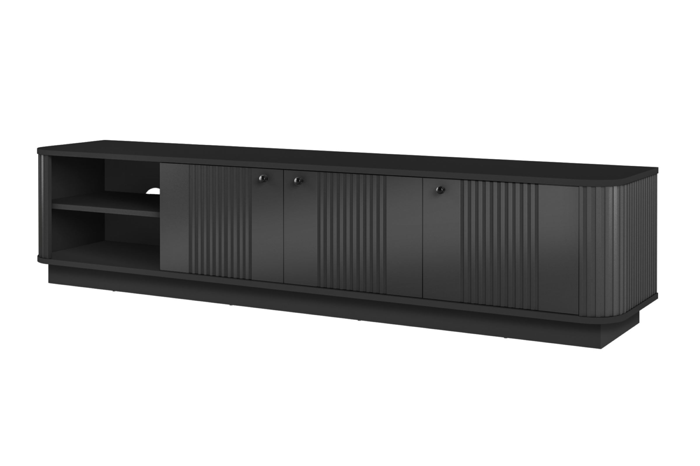 TV stolek Vesper 3D 187 cm - černá / černé úchyty skříňka RTV Vesper 3D 187 cm - černá / černá Úchytky