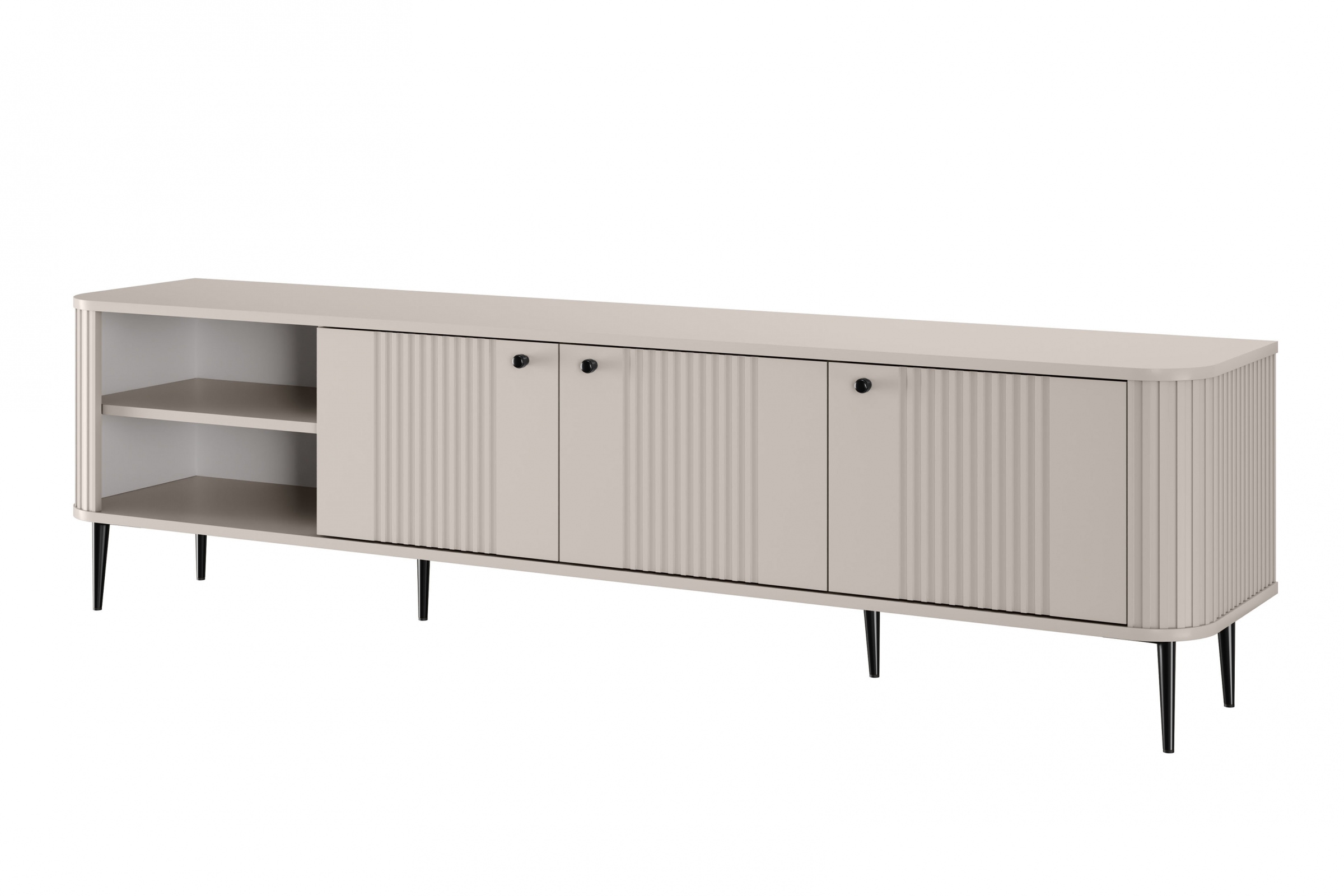 TV stolík Vespera 3D 187 cm - kašmírová / čierne nožičky TV skrinka Vesper 3D 187 cm - kašmír / čierny nožičky