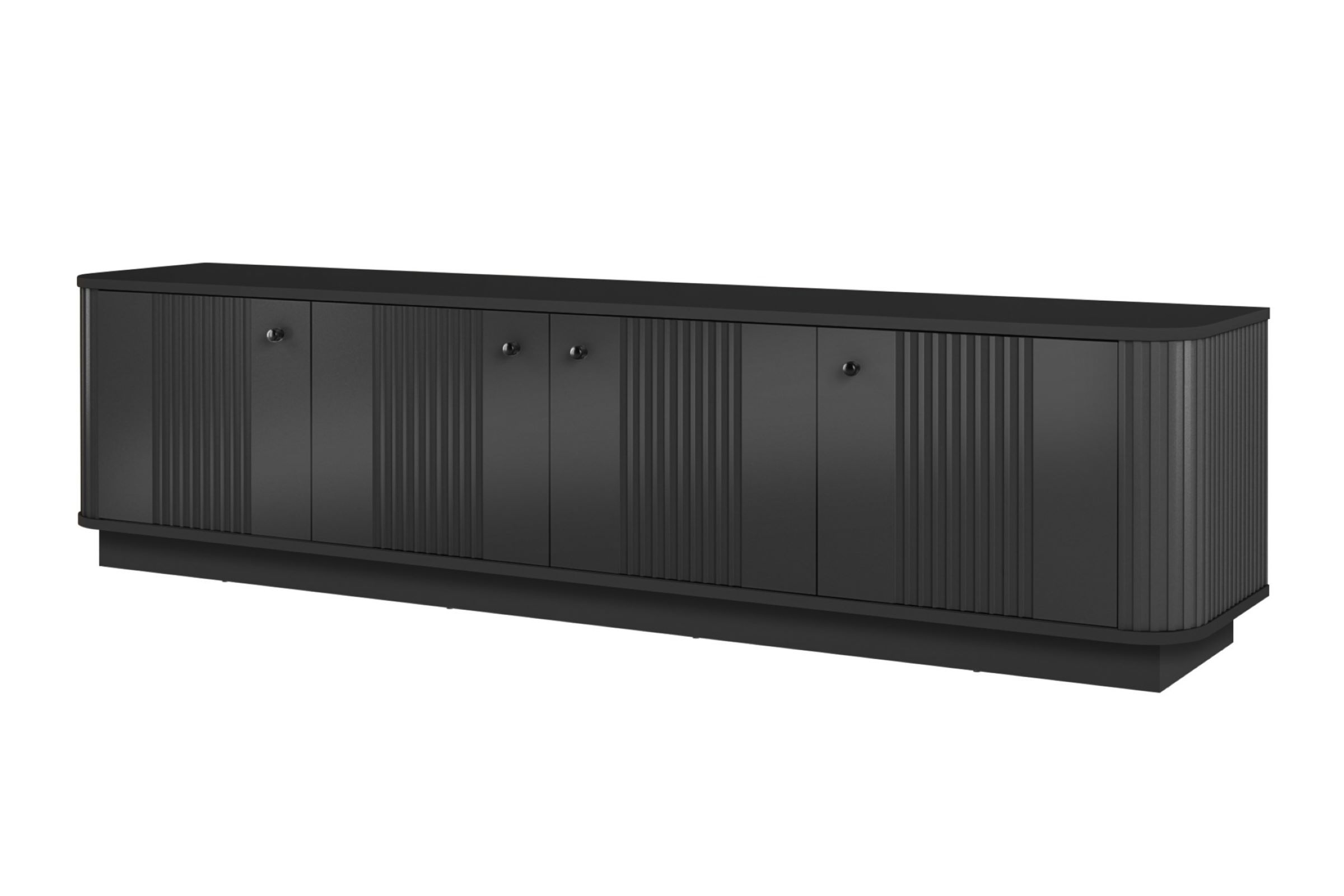 TV stolek Vesper 4D 187 cm - černá / černé úchyty skříňka RTV Vesper 4D 187 cm - černá / černá Úchytky