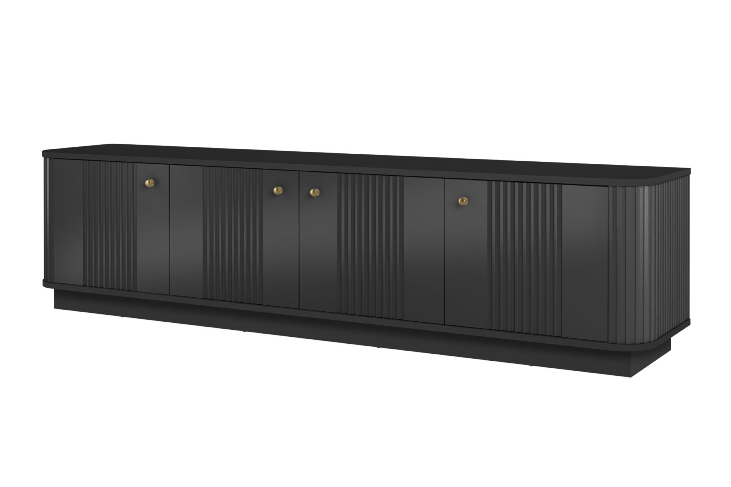 TV stolek Vesper 4D 187 cm - černá / zlaté úchyty skříňka RTV Vesper 4D 187 cm - černá / zlote Úchytky