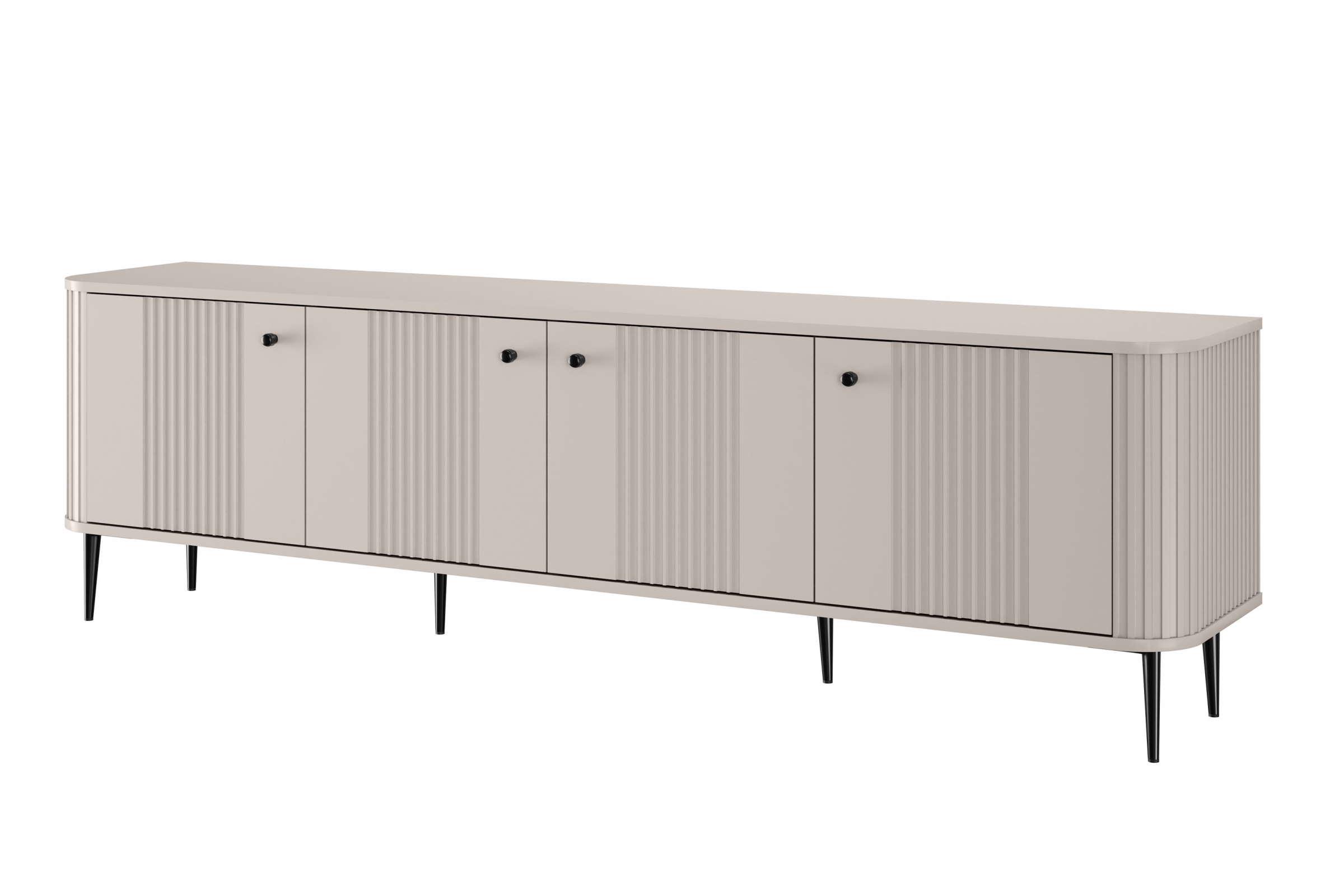 TV stolík Vespera 4D 187 cm - kašmírová / čierne nožičky TV skrinka Vesper 4D 187 cm - kašmír / čierny nožičky