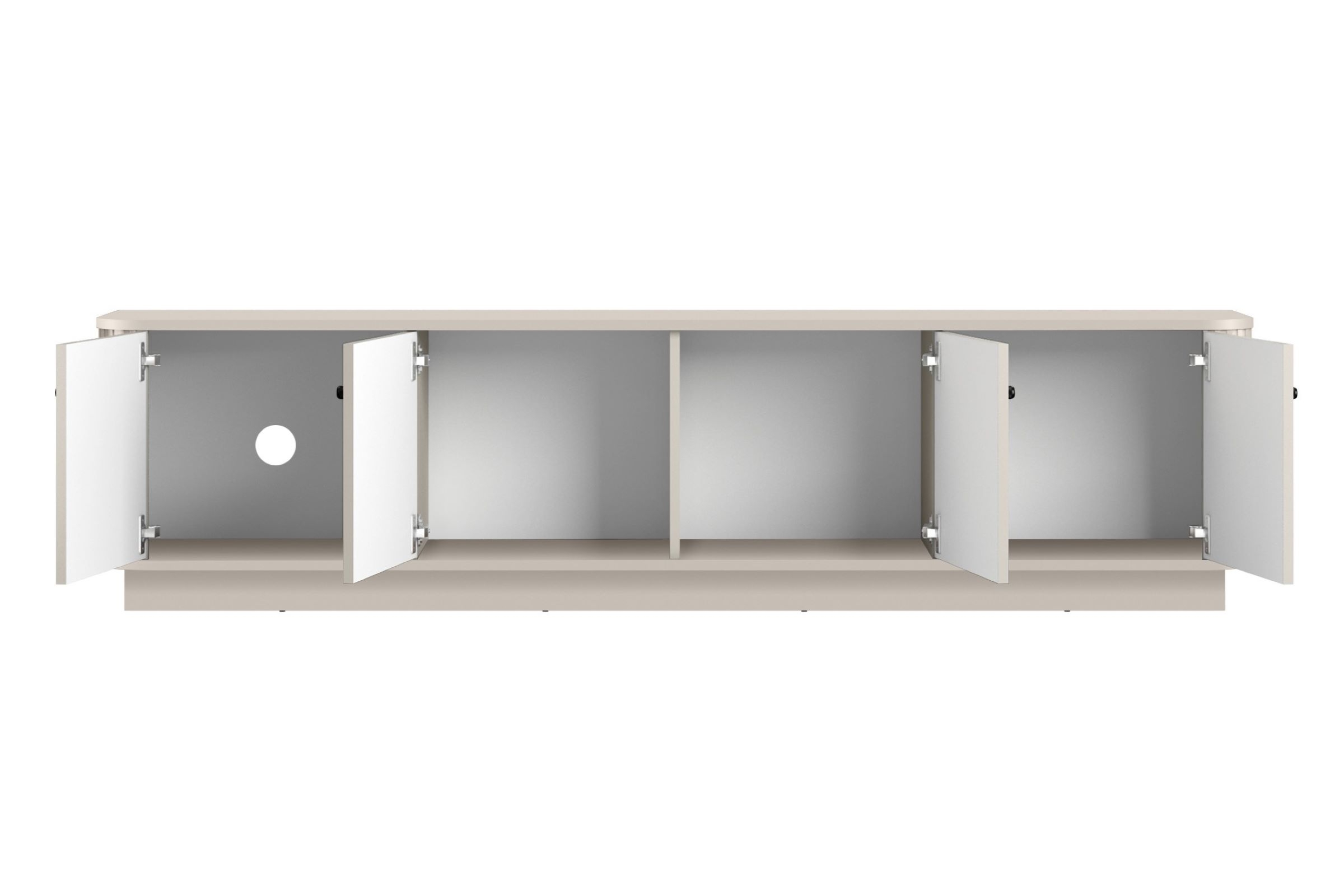 TV skrinka Vesper 4D 187 cm - kašmír / čierny úchyty TV skrinka Vesper 4D 187 cm - kašmír / čierny úchyty