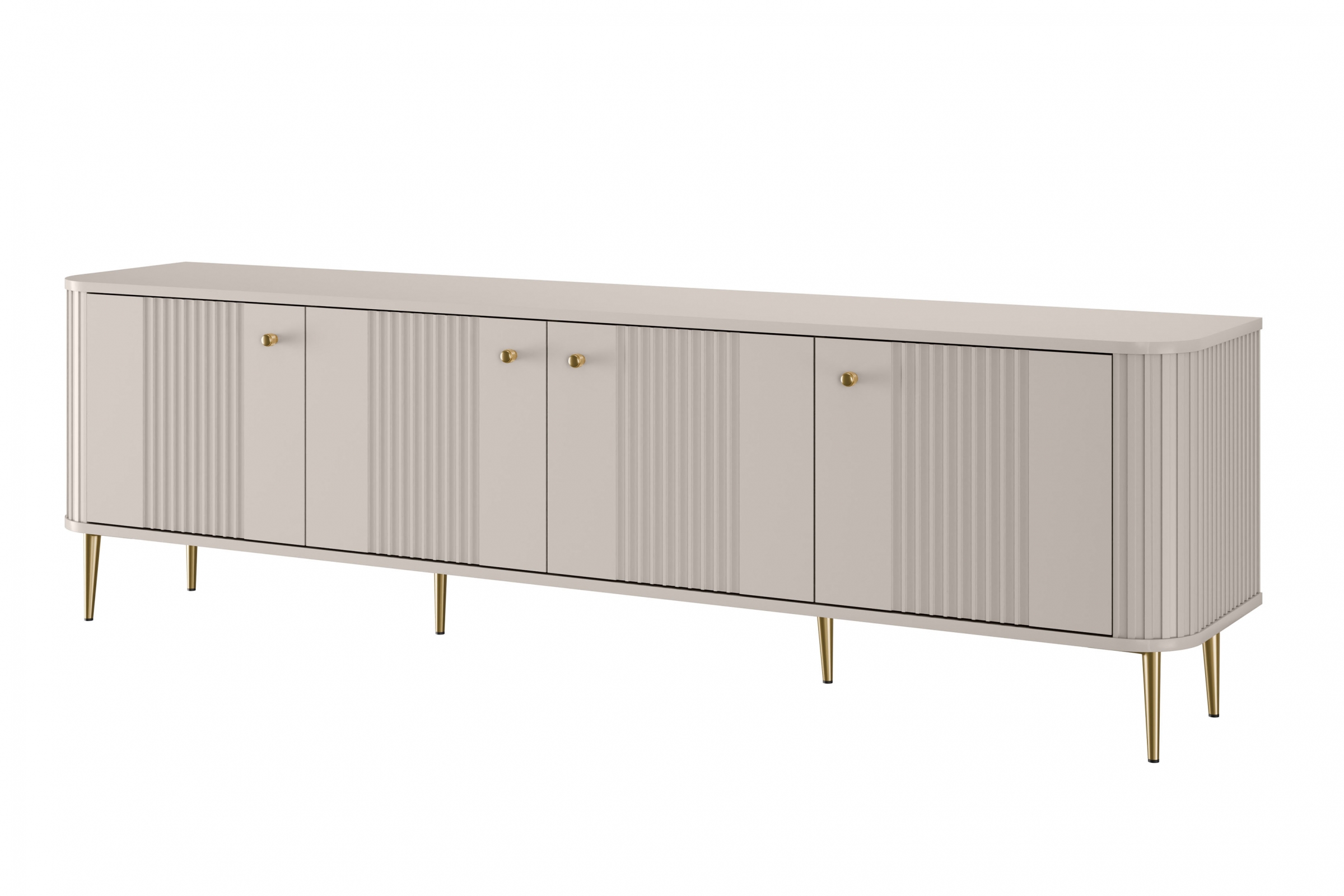 TV stolík Vespera 4D 187 cm - kašmírová / zlaté nožičky TV skrinka Vesper 4D 187 cm - kašmír / zlote nožičky