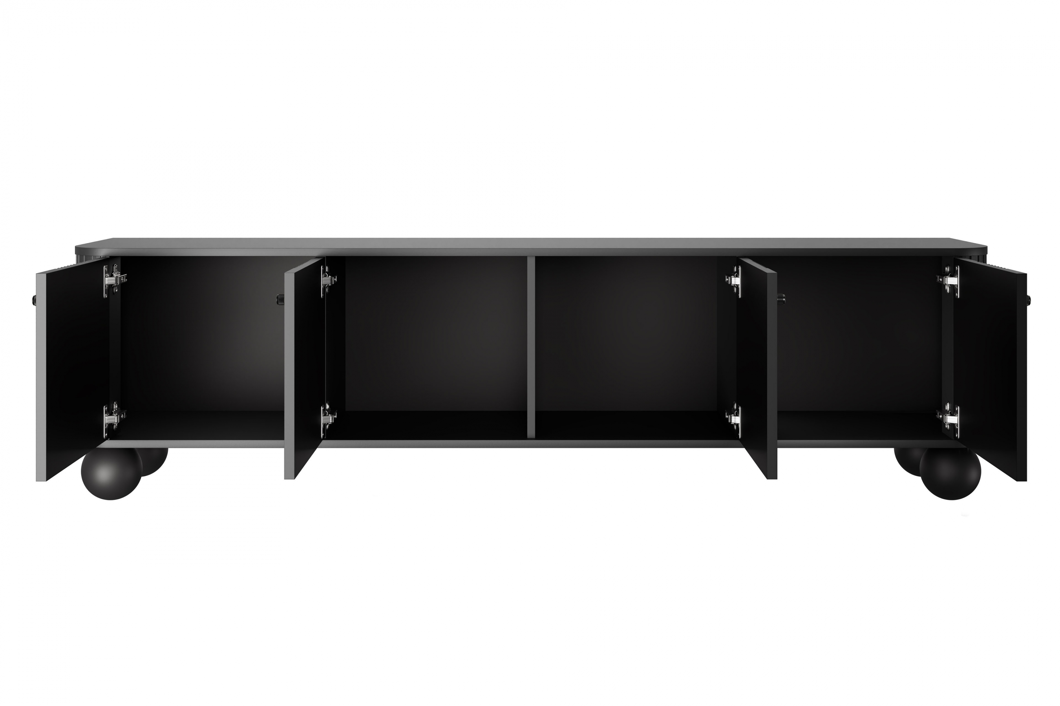 TV stolík Vespera 4D 187 cm - čierna / čierne nohy TV skrinka Vespera 4D 187 cm - Čierny / čierny úchyty