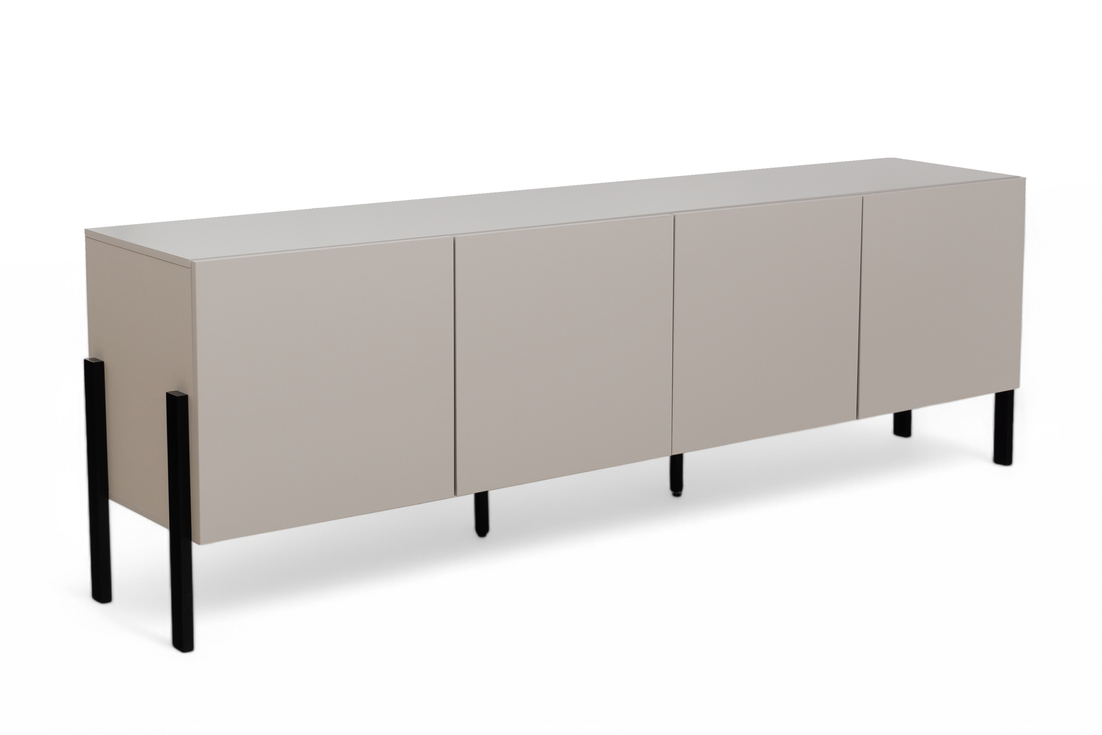 TV stolek Jukon 204 cm - kašmír / černé nožky skříňka RTV Wezilo 204 cm - kašmír / černé nožičky