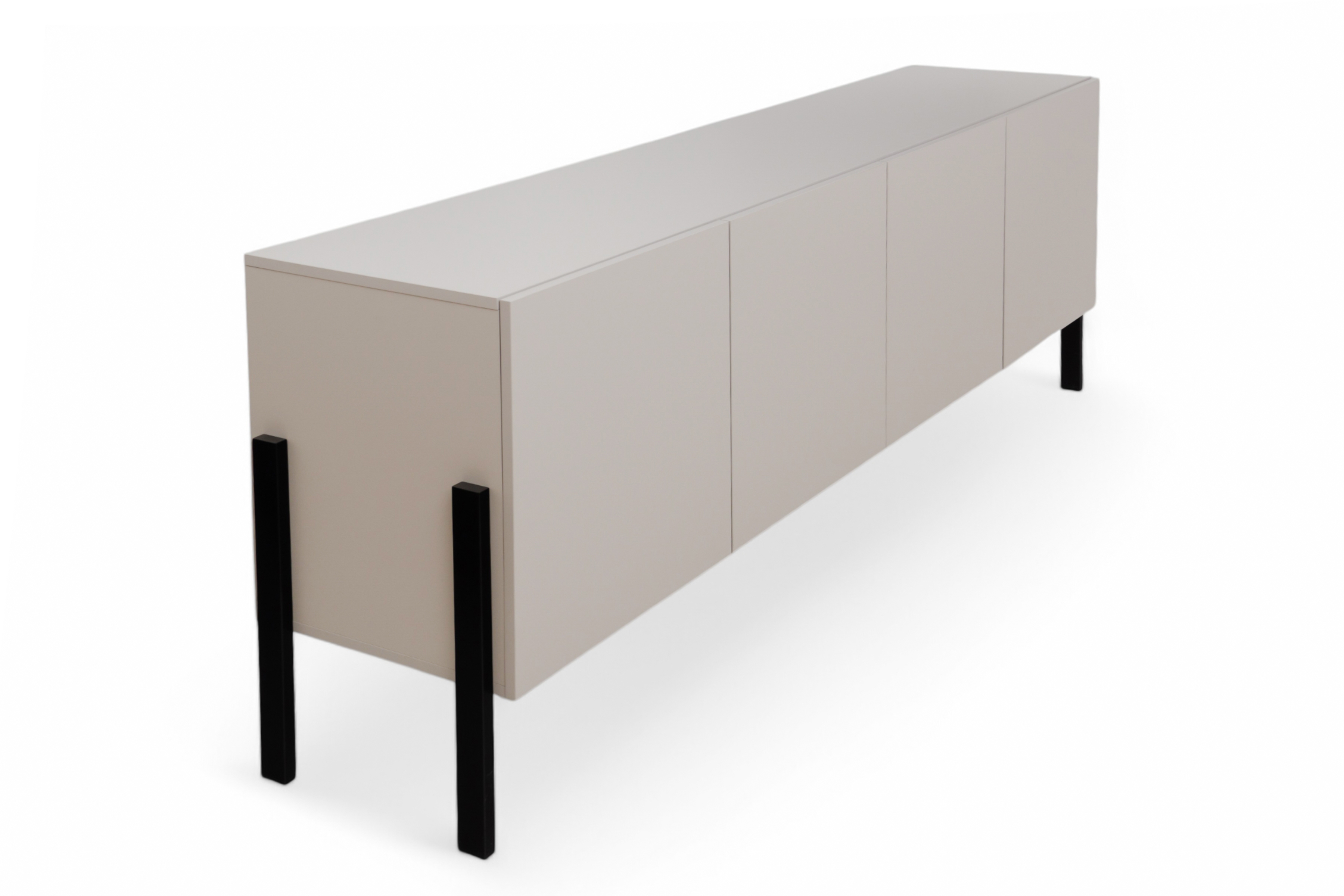 TV stolek Jukon 204 cm - kašmír / černé nožky skříňka RTV Wezilo 204 cm - kašmír / černé nožičky